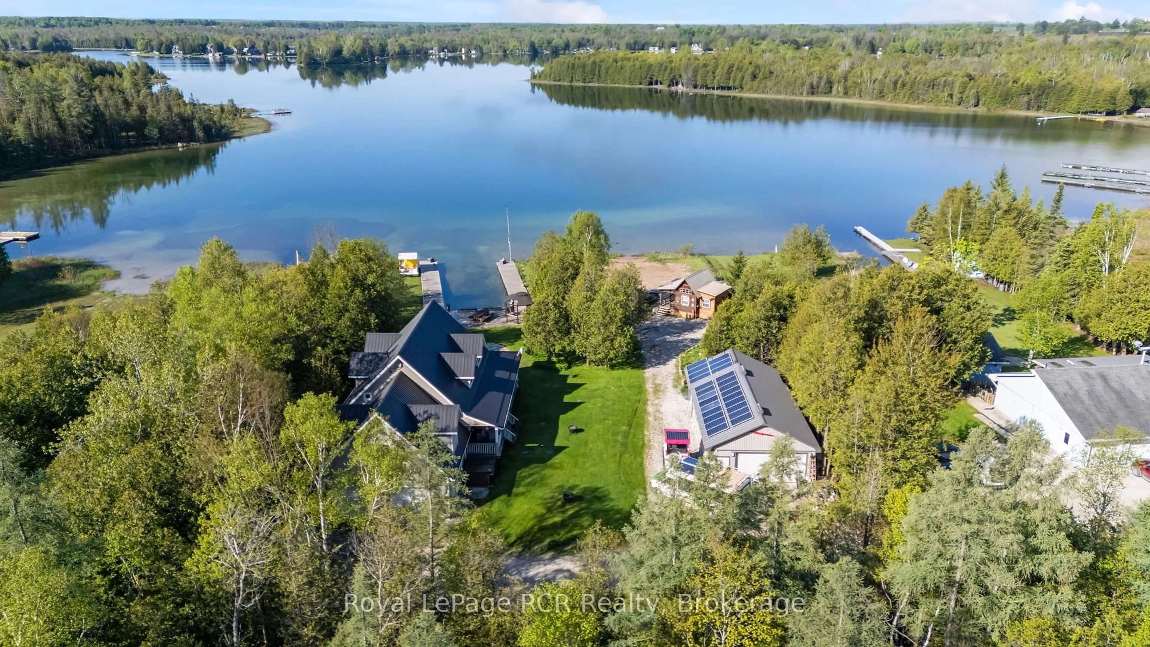 A pic from outside/outdoor area/front of a property/back of a property/a pic from drone, water/lake/river/ocean view for 149 Glendale Airport Rd, Chatsworth Ontario N0H 1R0