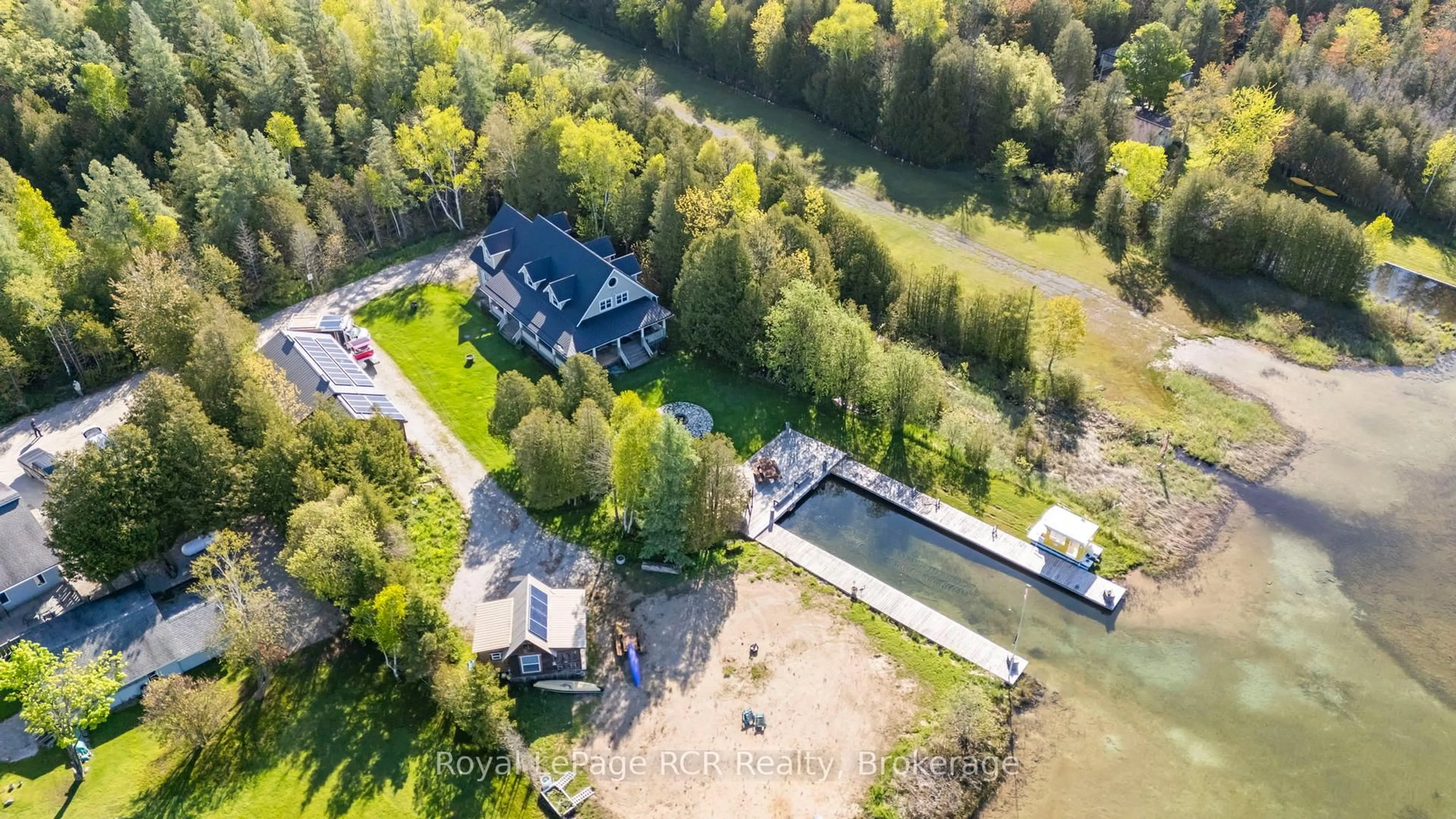 A pic from outside/outdoor area/front of a property/back of a property/a pic from drone, water/lake/river/ocean view for 149 Glendale Airport Rd, Chatsworth Ontario N0H 1R0