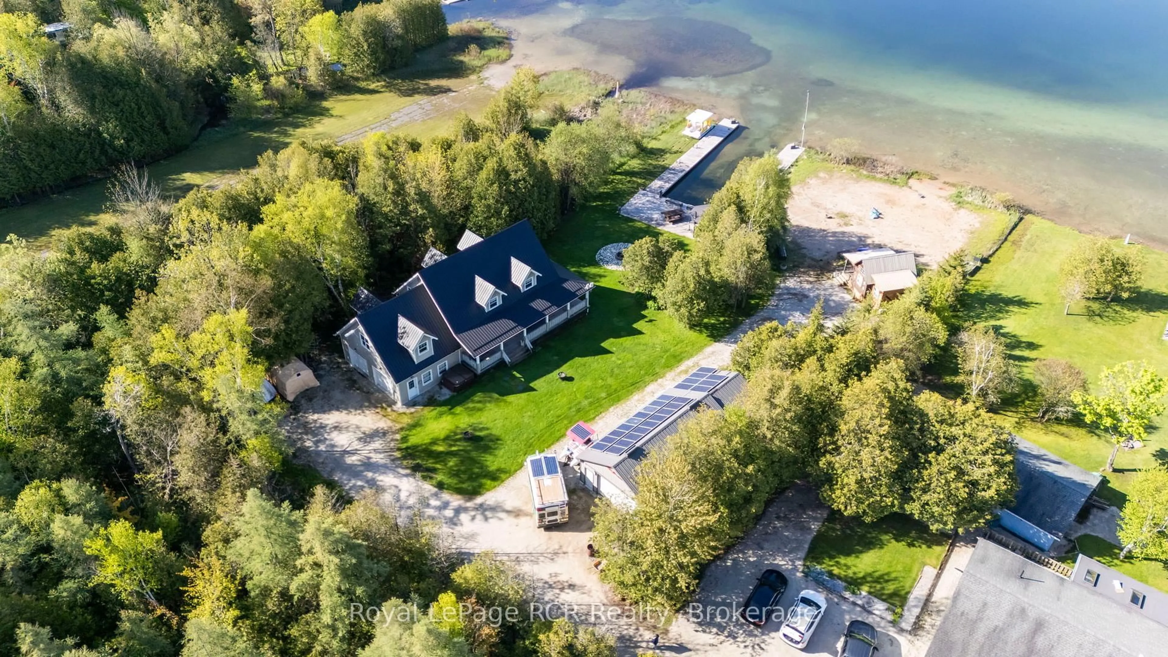 A pic from outside/outdoor area/front of a property/back of a property/a pic from drone, water/lake/river/ocean view for 149 Glendale Airport Rd, Chatsworth Ontario N0H 1R0