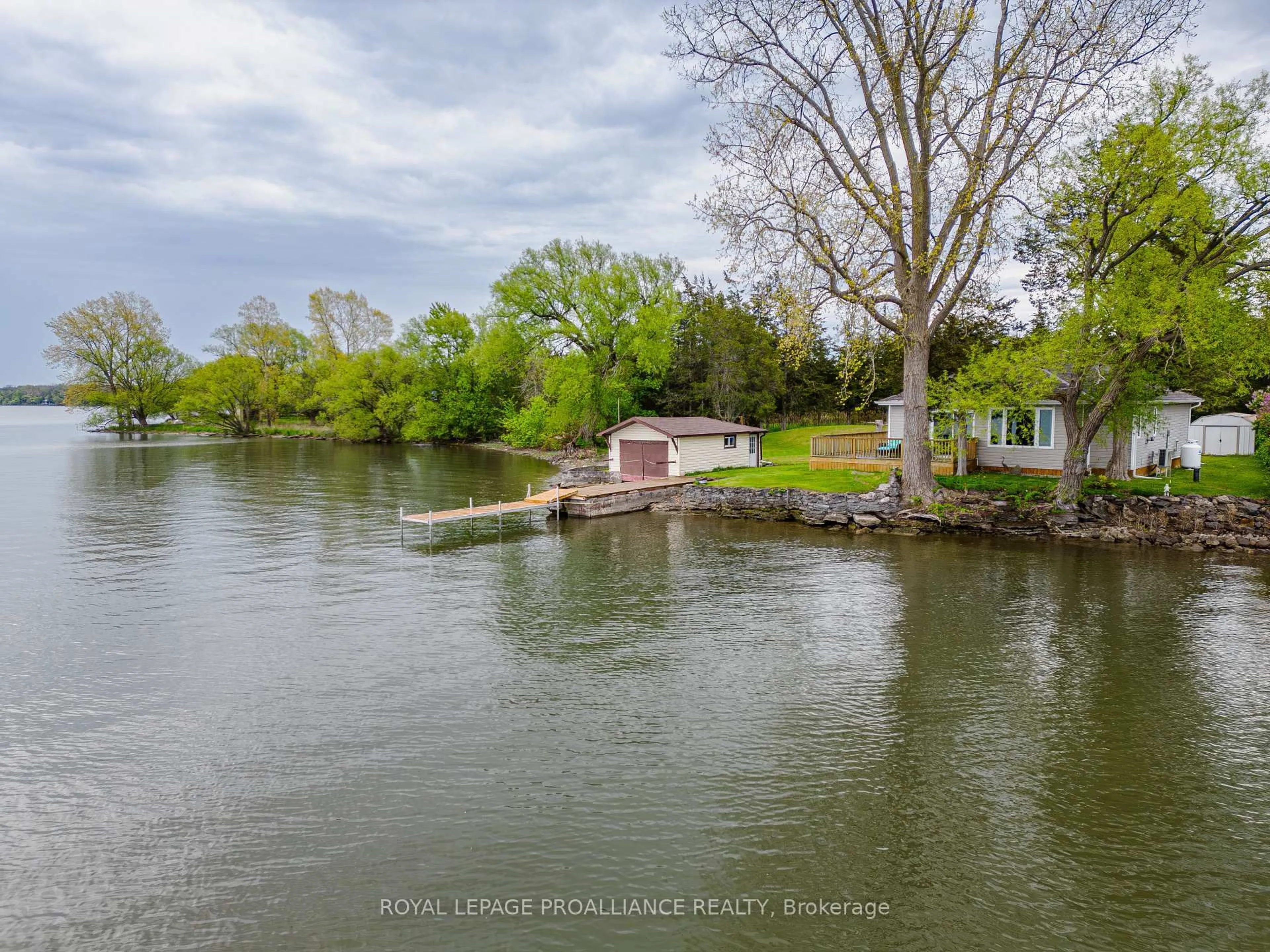 A pic from outside/outdoor area/front of a property/back of a property/a pic from drone, water/lake/river/ocean view for 541G South Shore Rd, Napanee Ontario K7R 3K7