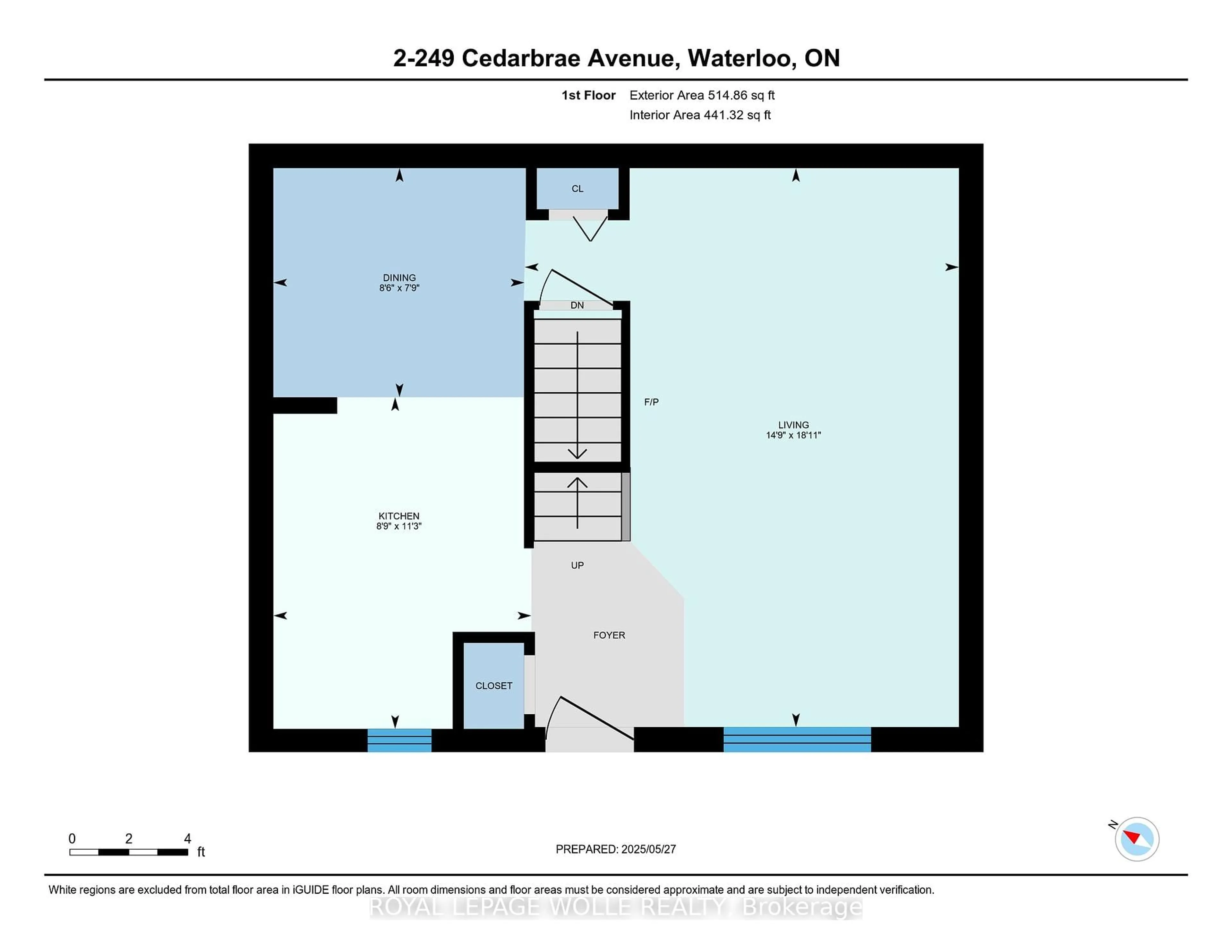 Floor plan for 249 Cedarbrae Ave #2, Waterloo Ontario N2L 4S8