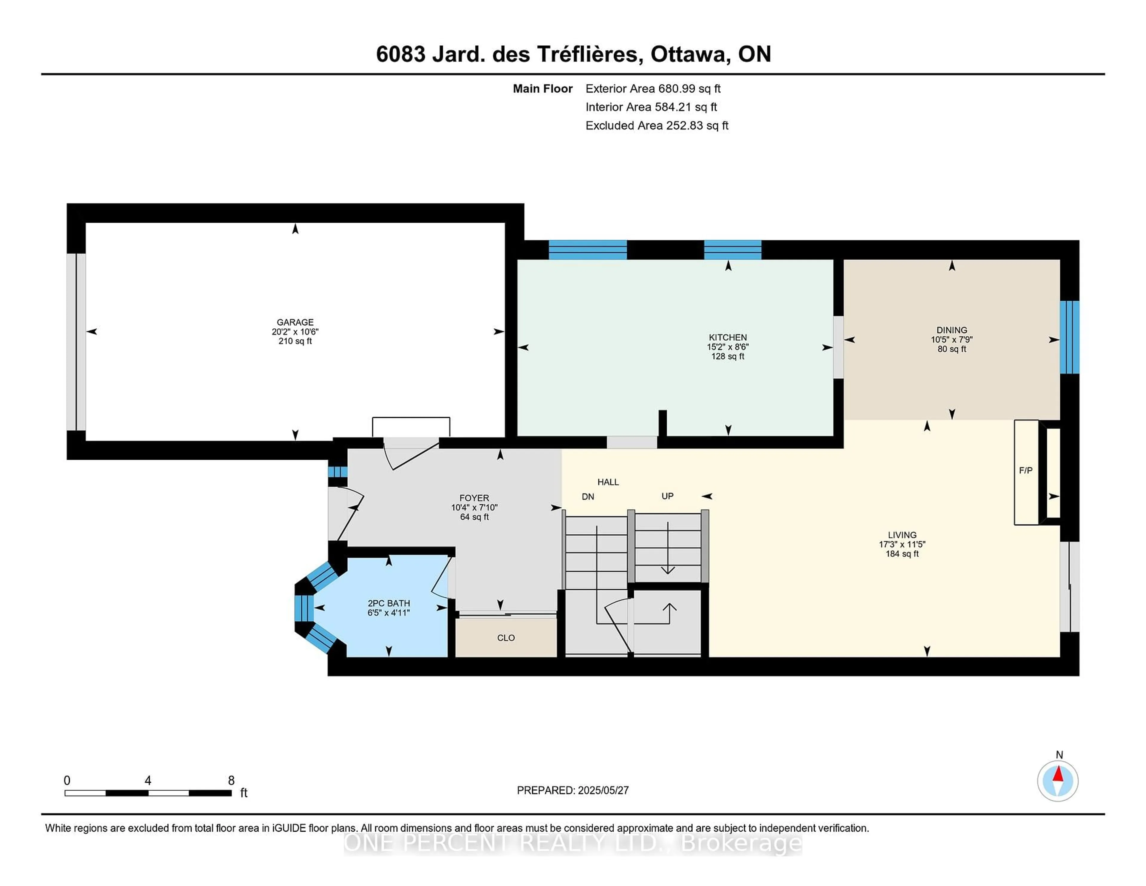 Floor plan for 6083 Des Treflieres Garden, Ottawa Ontario K1C 5V2