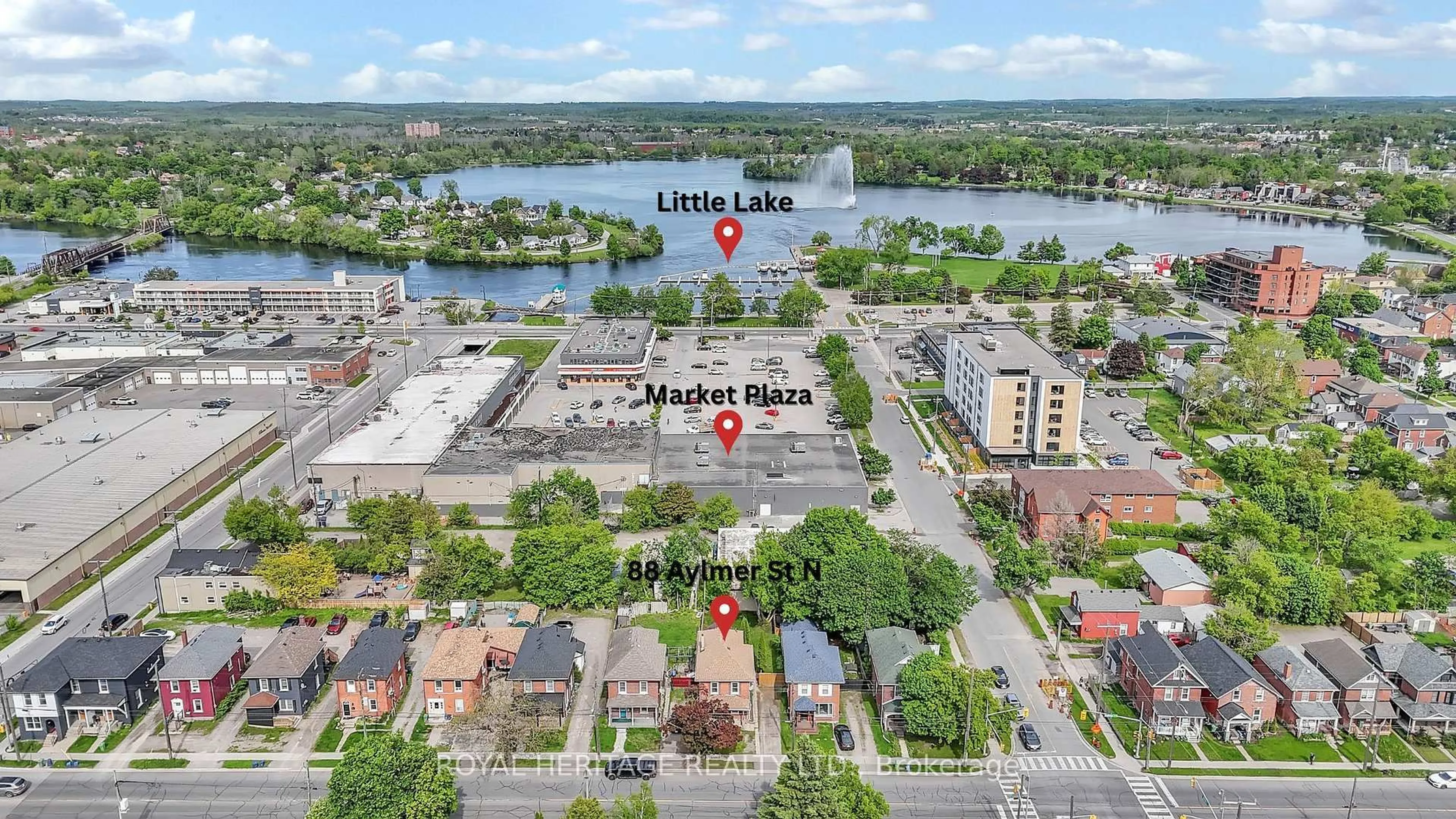 A pic from outside/outdoor area/front of a property/back of a property/a pic from drone, water/lake/river/ocean view for 88 Aylmer St, Peterborough Central Ontario K9J 3J5