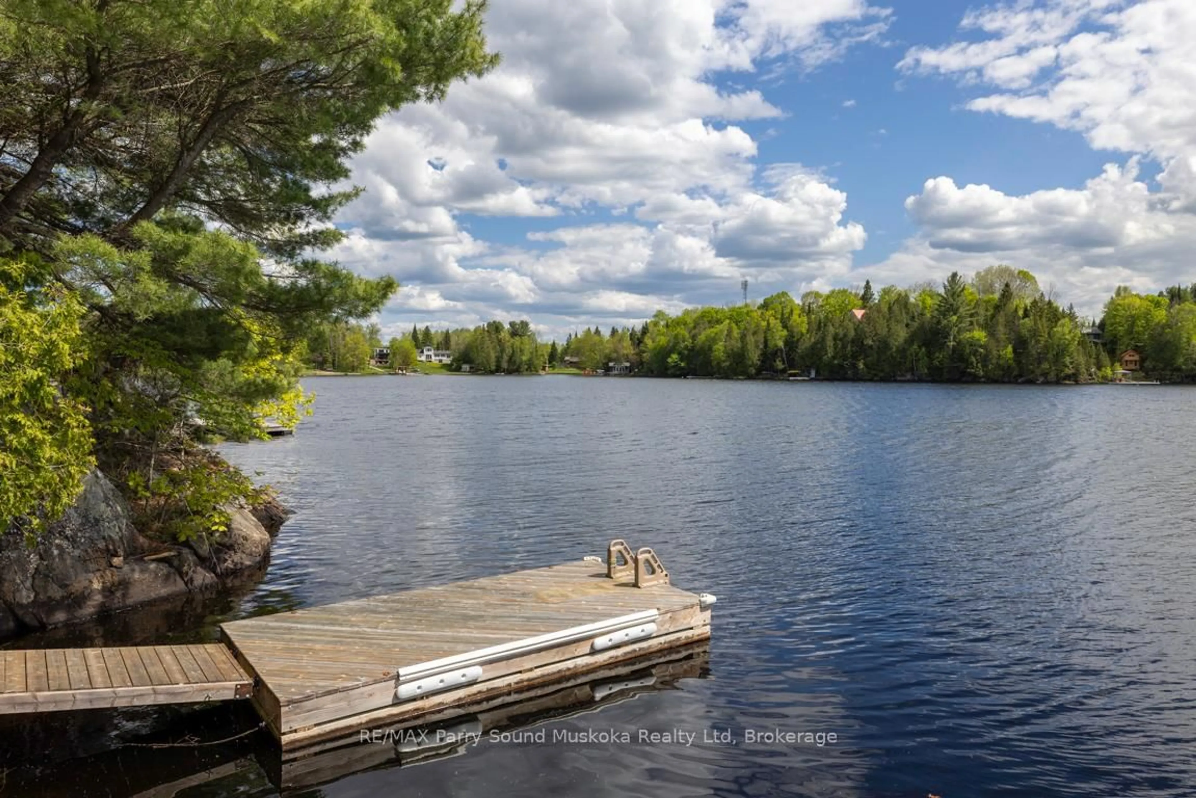 Patio, water/lake/river/ocean view for 213 Dunchurch Estates Rd, Whitestone Ontario P0A 1G0