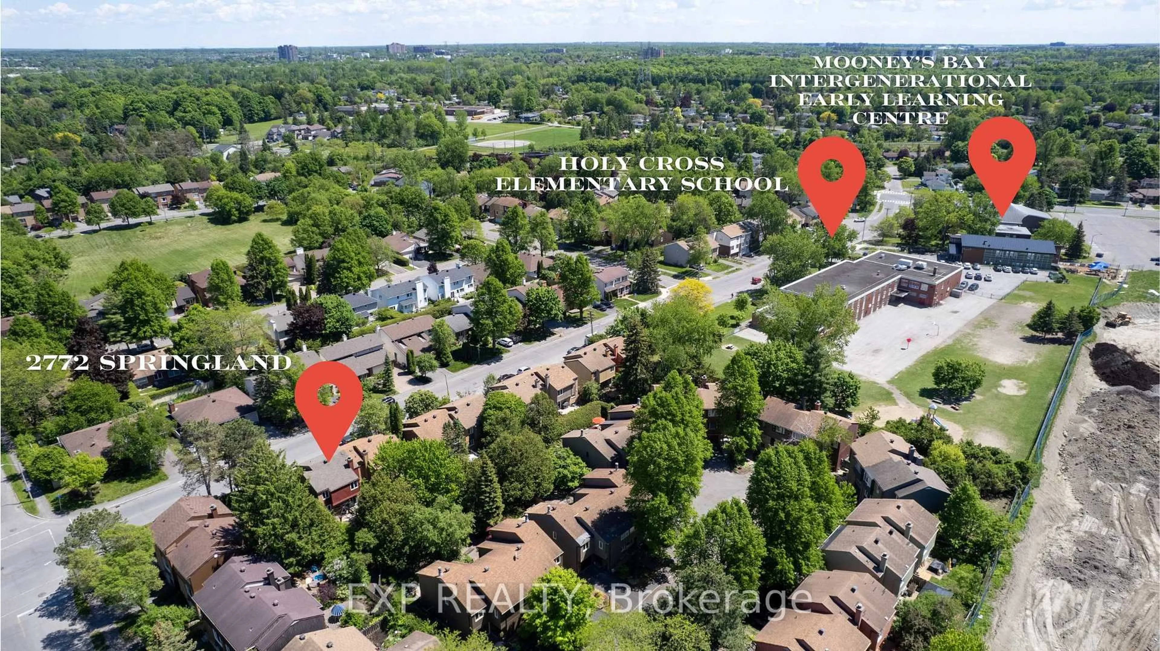 A pic from outside/outdoor area/front of a property/back of a property/a pic from drone, street for 2772 Springland Dr, Ottawa Ontario K1V 6M4