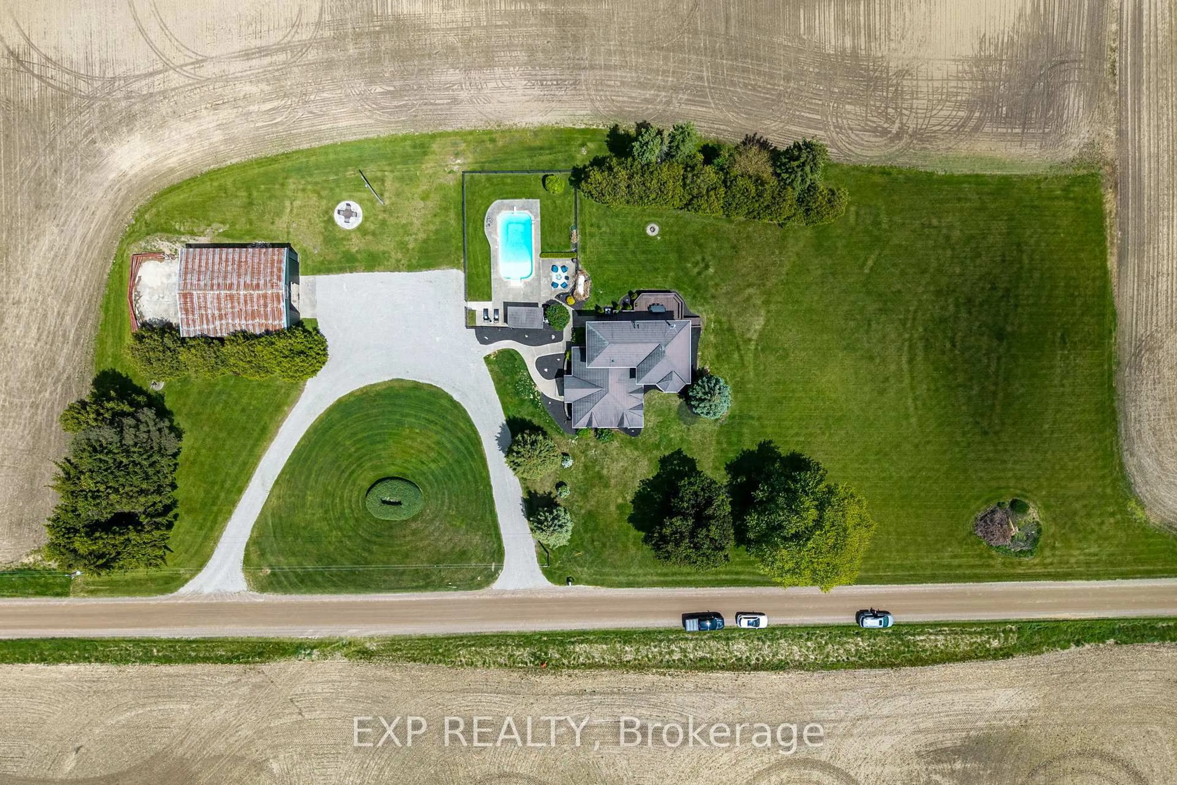 A pic from outside/outdoor area/front of a property/back of a property/a pic from drone, water/lake/river/ocean view for 6474 BELLS Rd, Middlesex Centre Ontario N5P 1P3