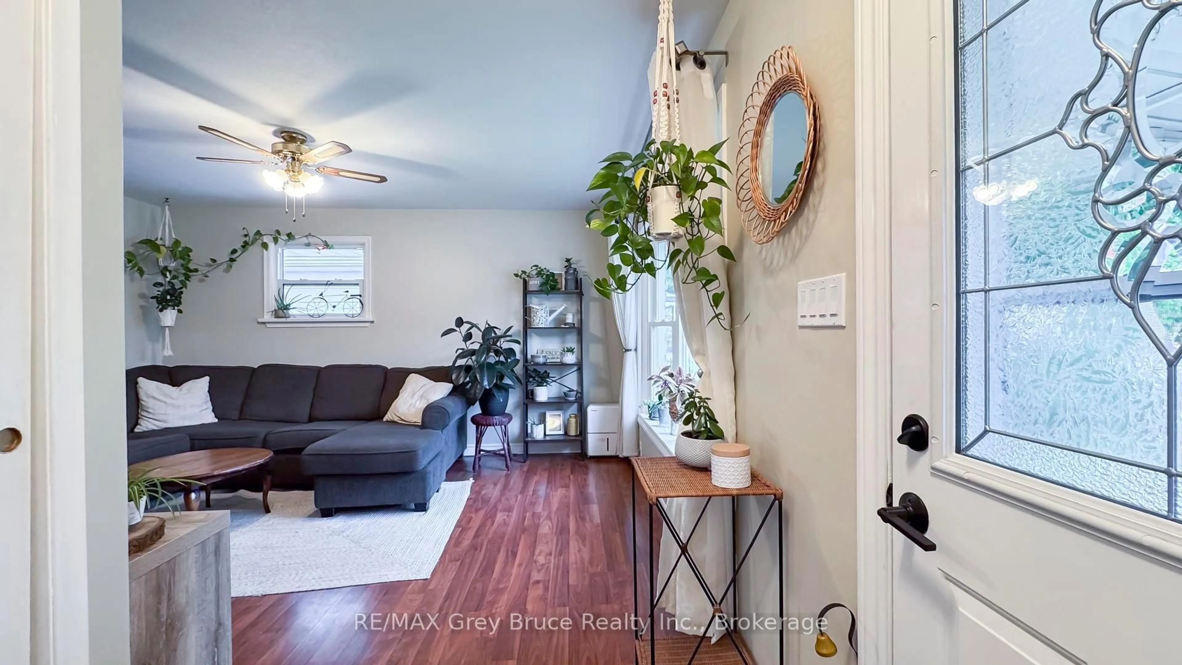 Living room with furniture, wood/laminate floor for 247 Albert St, West Grey Ontario N0G 1R0