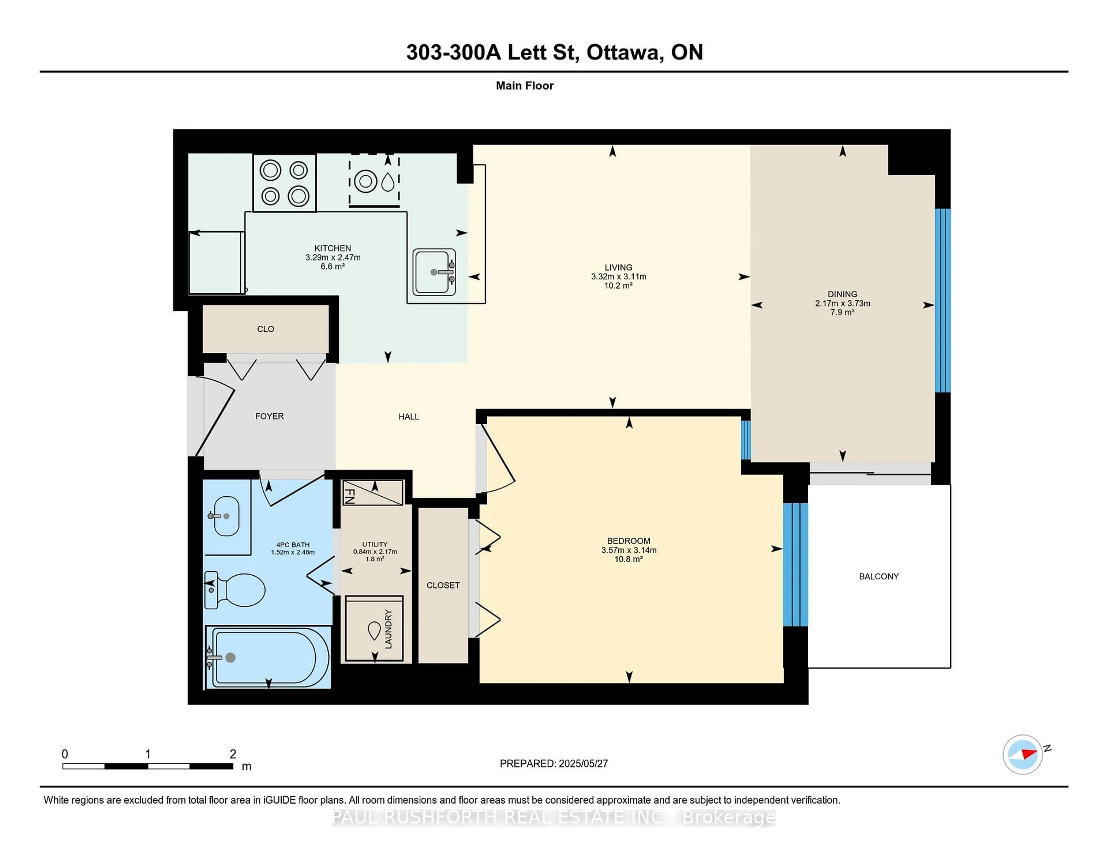 Floor plan for 300 Lett St #303, Ottawa Ontario K1R 0A8