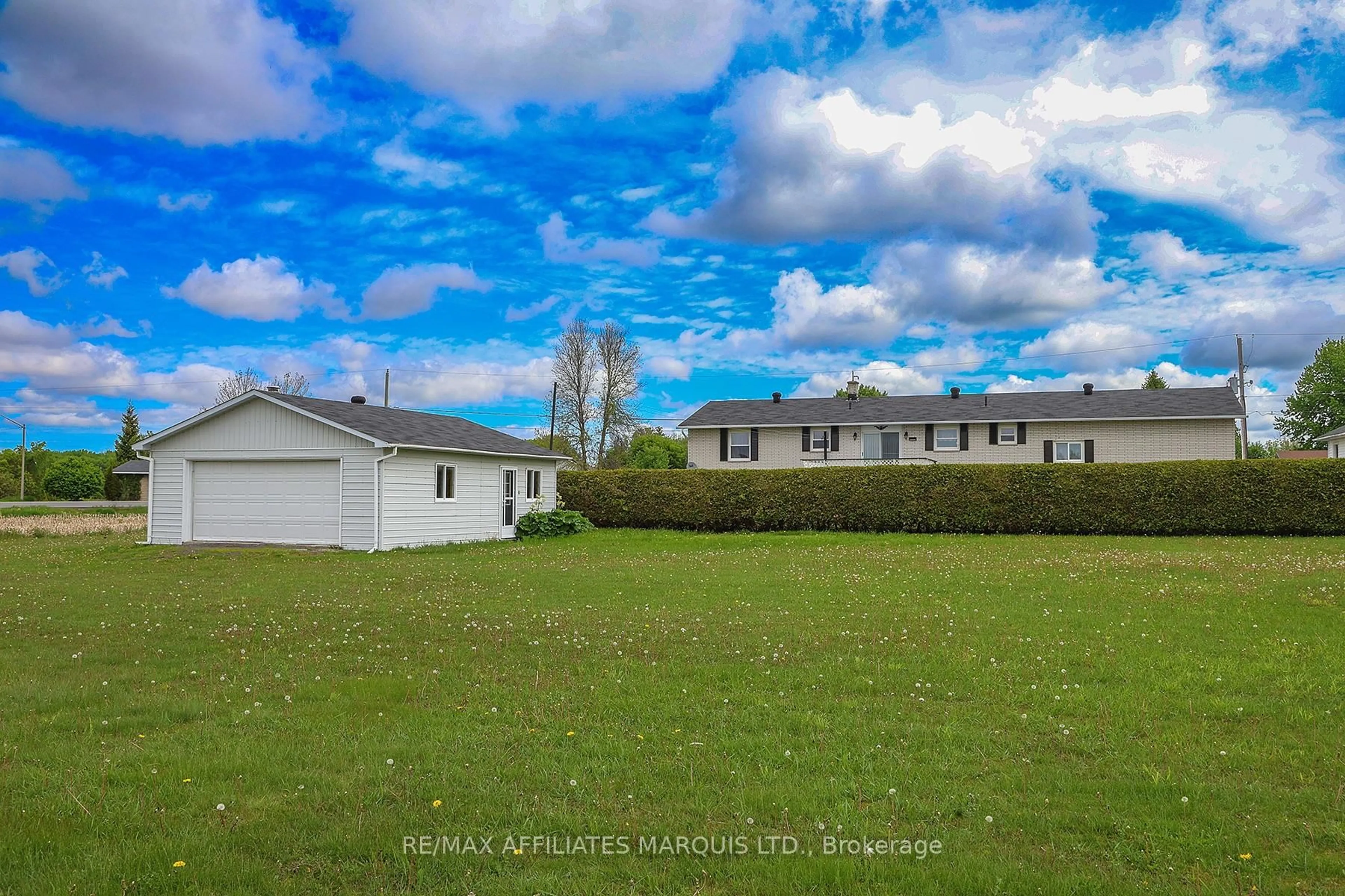 A pic from outside/outdoor area/front of a property/back of a property/a pic from drone, water/lake/river/ocean view for 12274 County Rd 18 Rd, South Dundas Ontario K0C 2H0