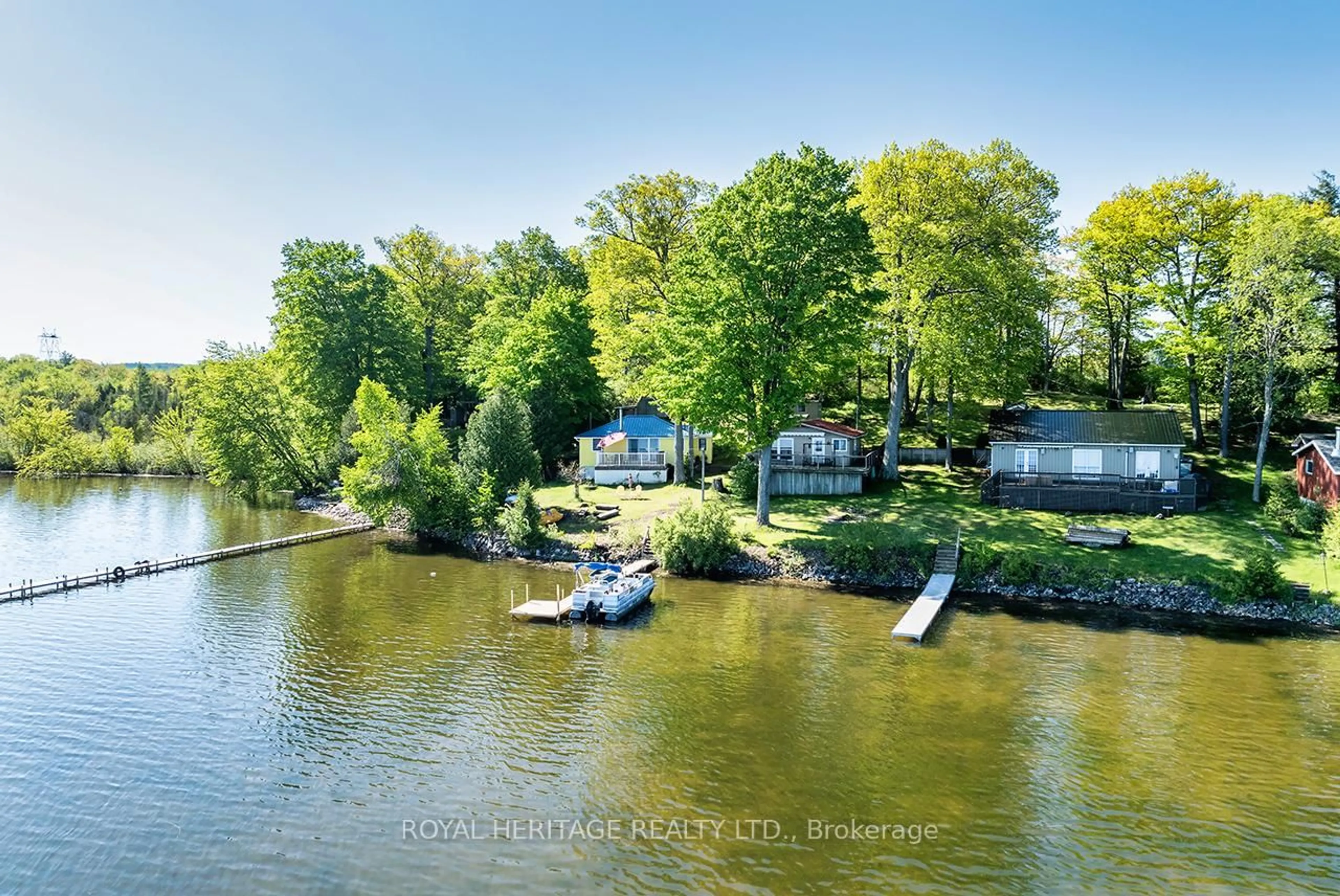 A pic from outside/outdoor area/front of a property/back of a property/a pic from drone, water/lake/river/ocean view for 170 Charlie's Island, Hamilton Township Ontario K0L 1E0
