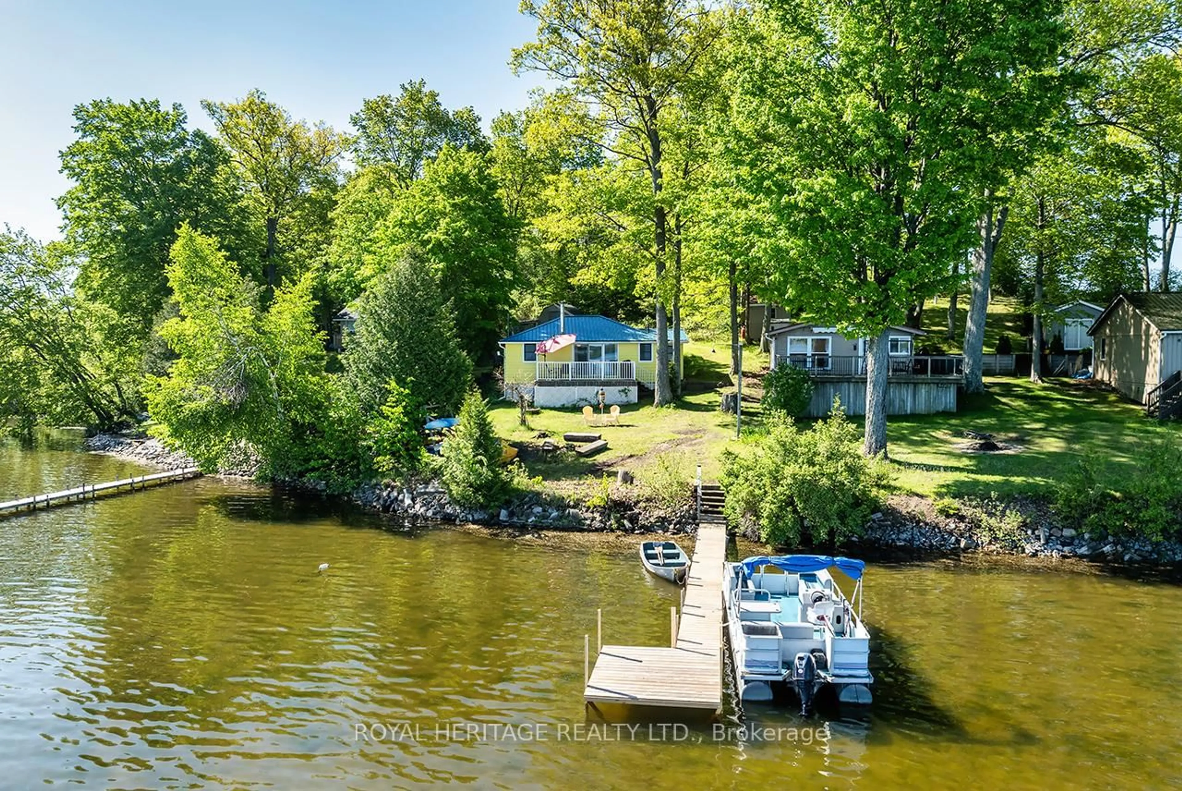 A pic from outside/outdoor area/front of a property/back of a property/a pic from drone, water/lake/river/ocean view for 170 Charlie's Island, Hamilton Township Ontario K0L 1E0