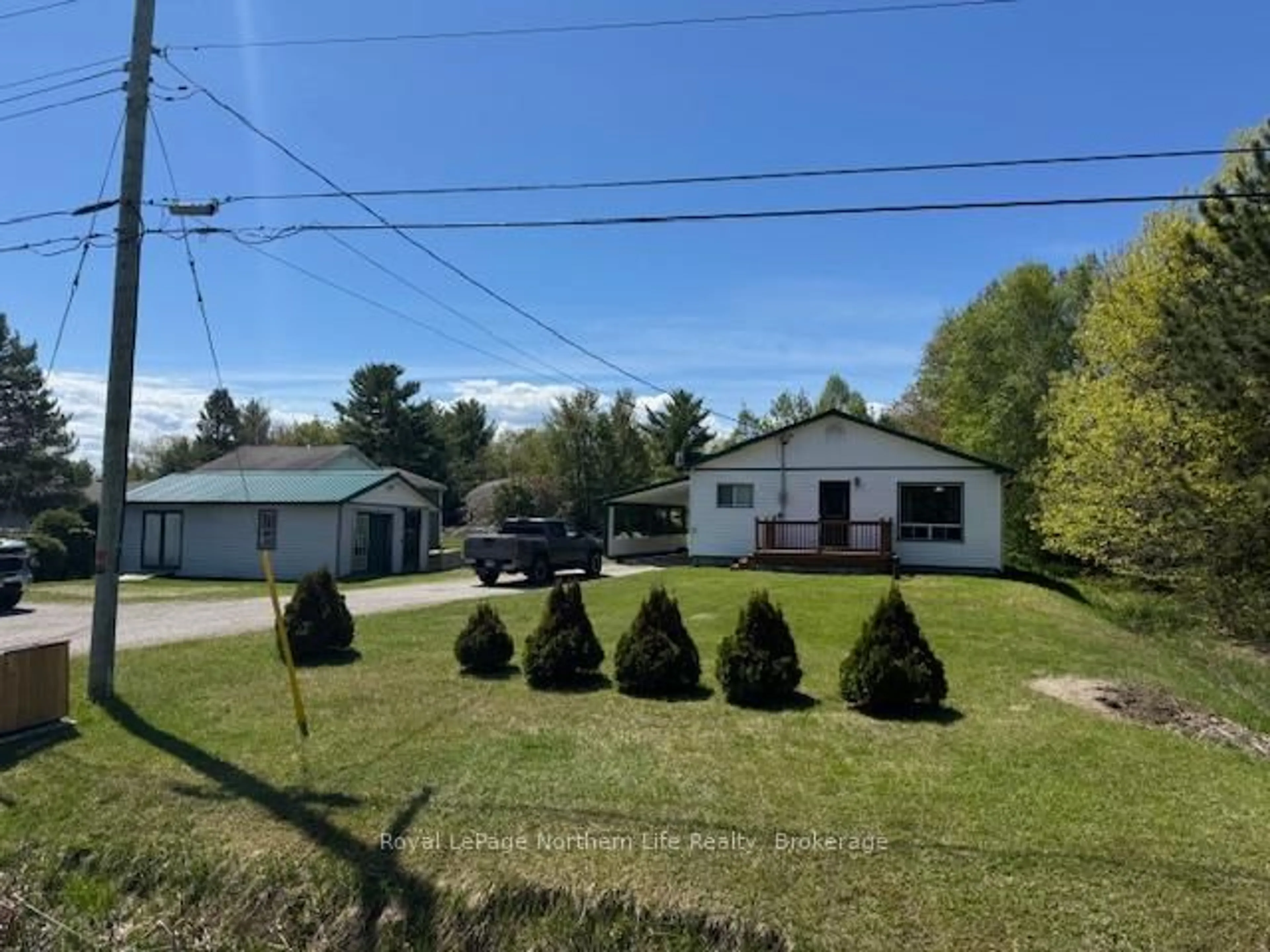 A pic from outside/outdoor area/front of a property/back of a property/a pic from drone, street for 11680 Highway 17, West Nipissing Ontario P0H 1G0