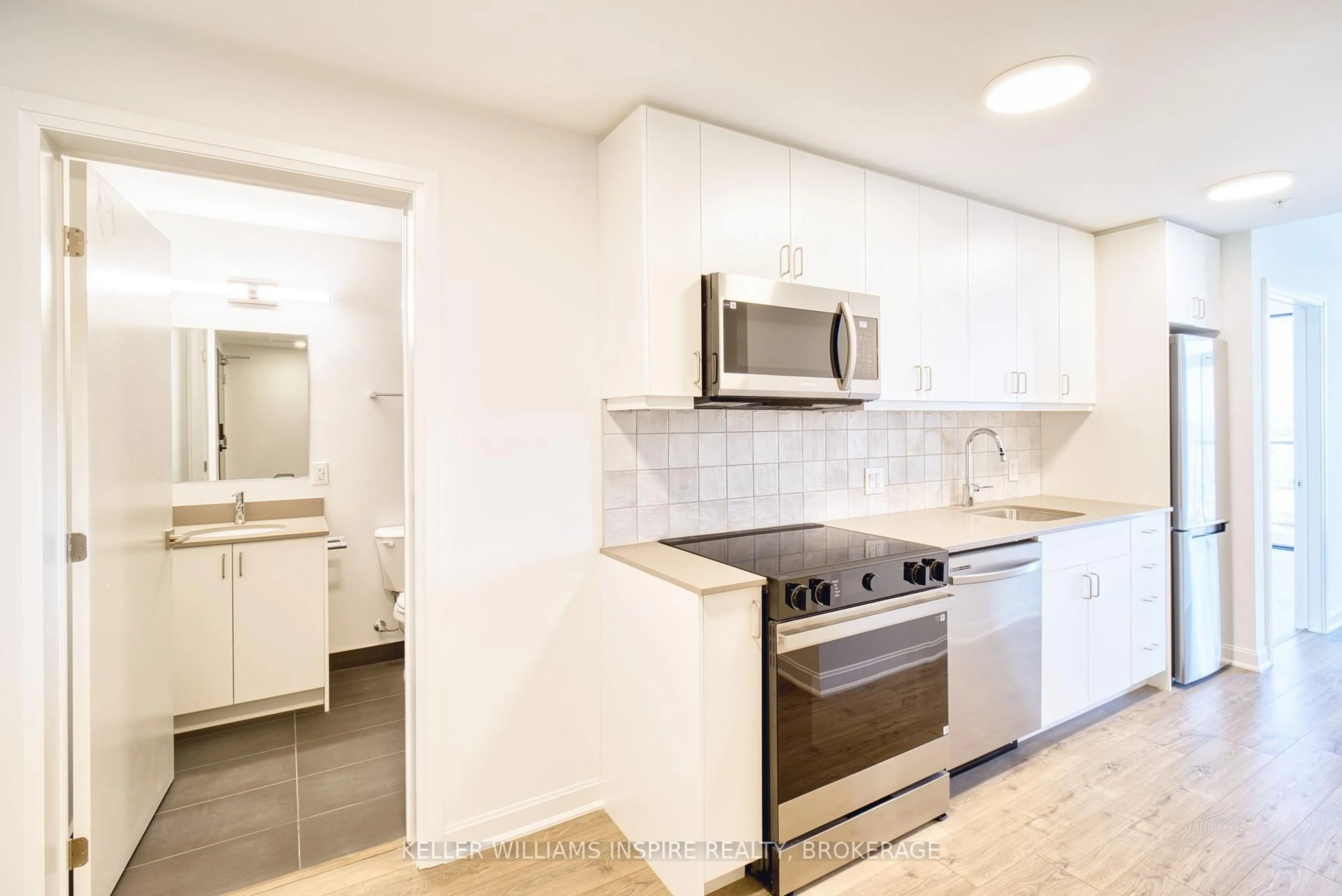 Standard kitchen, ceramic/tile floor for 223 Princess St #701, Kingston Ontario K7L 1B3