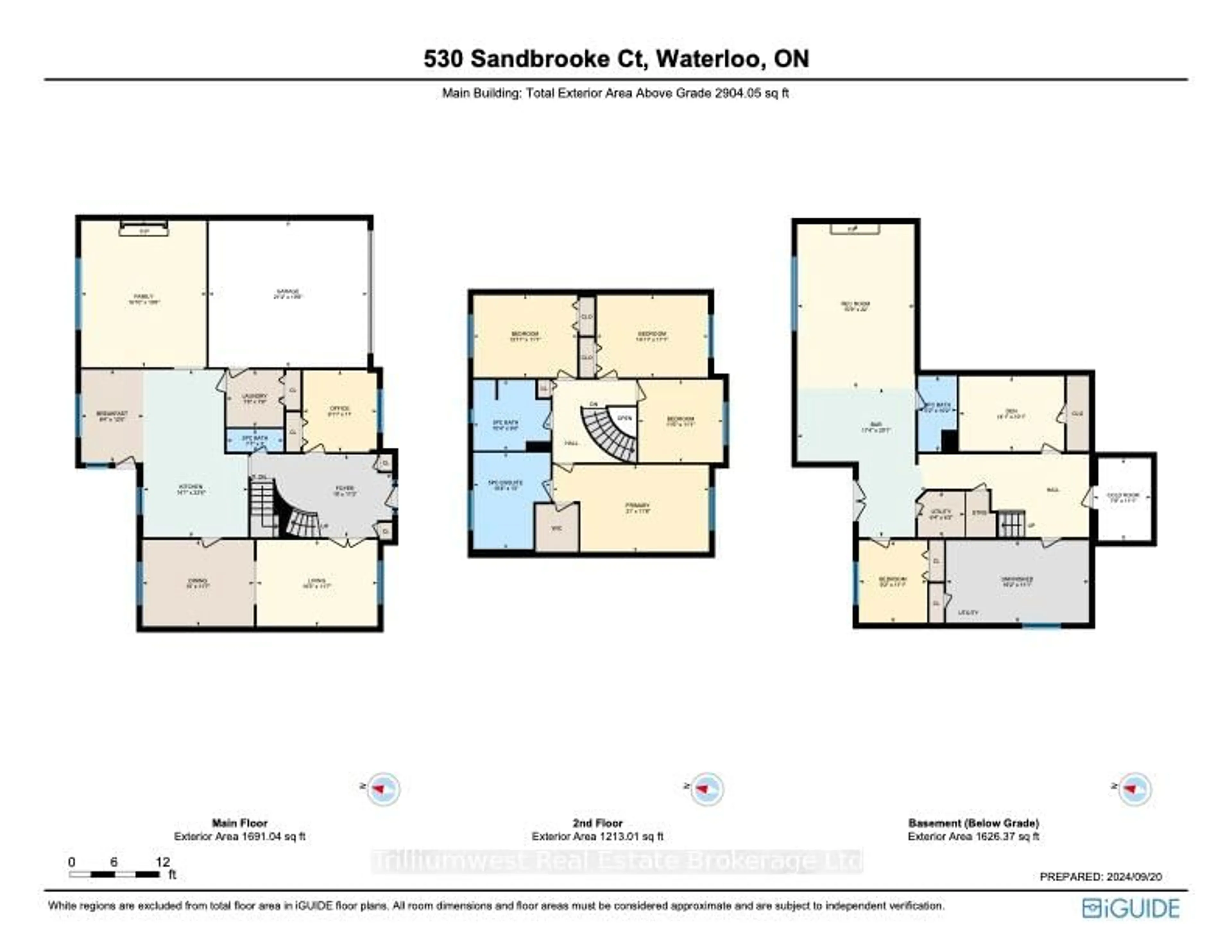 Floor plan for 530 Sandbrooke Crt, Waterloo Ontario N2T 2H4
