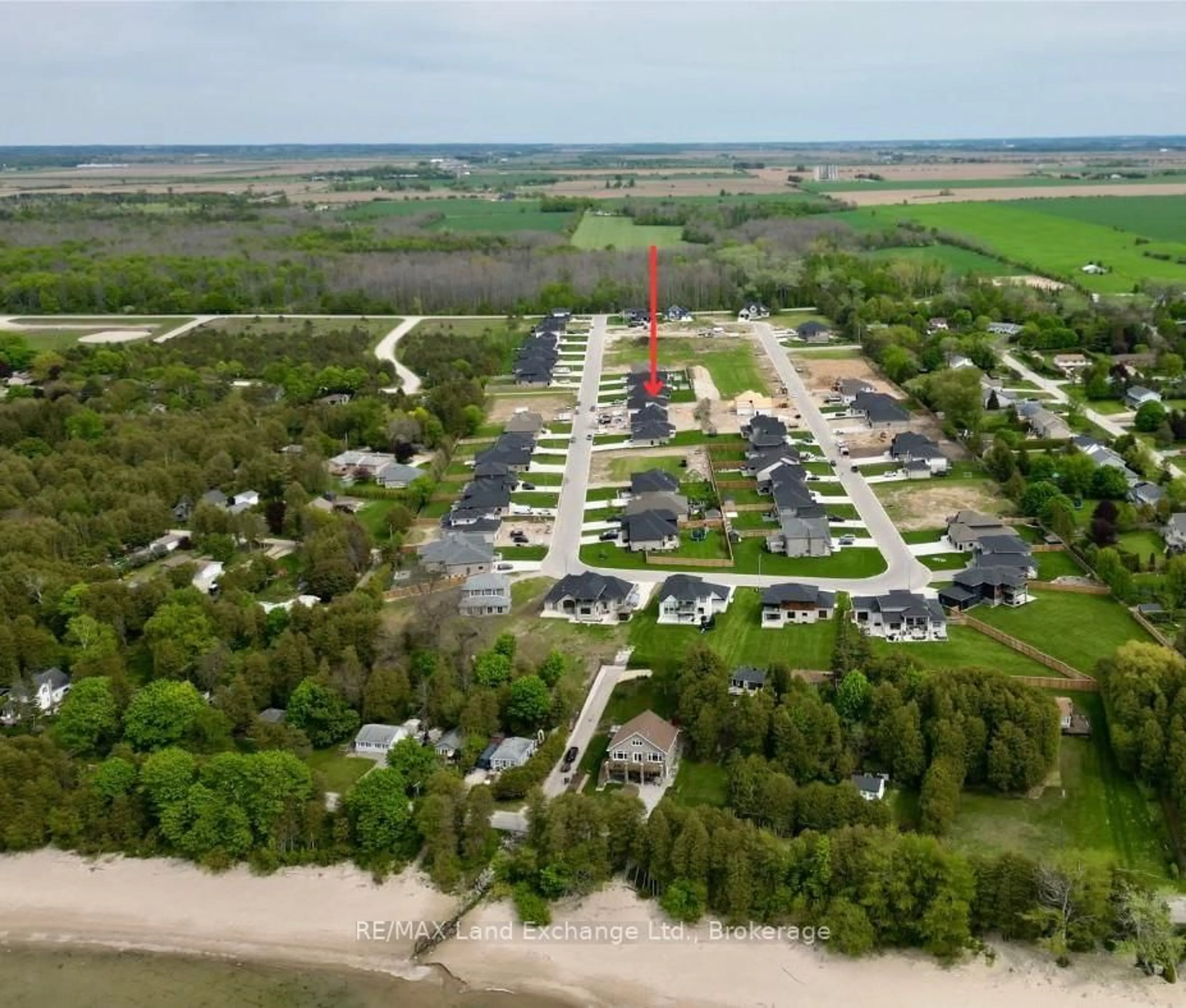 A pic from outside/outdoor area/front of a property/back of a property/a pic from drone, water/lake/river/ocean view for 920 Bogdanovic Way, Huron-Kinloss Ontario N2Z 0H3