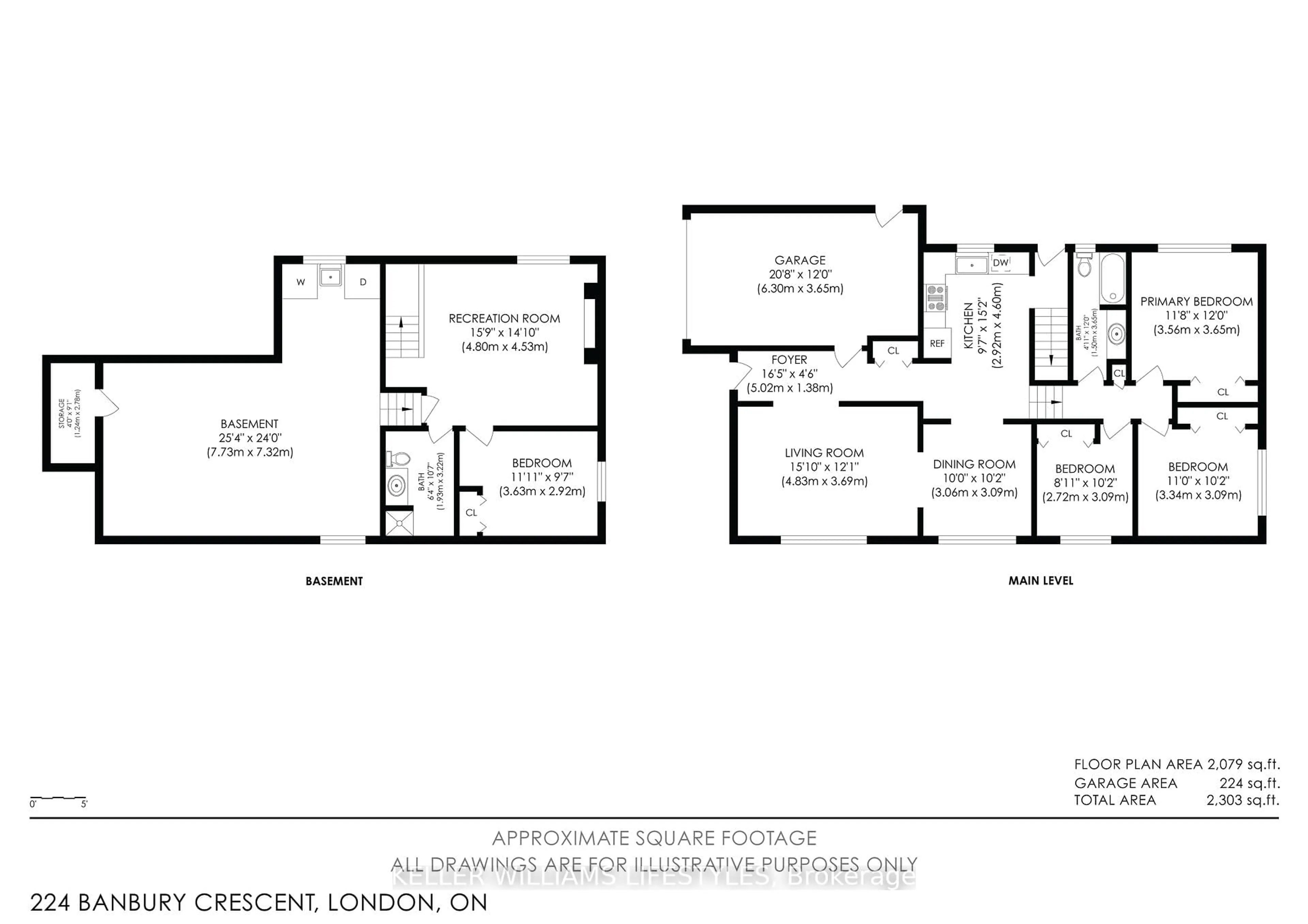 Floor plan for 224 Banbury Cres, London South Ontario N5Z 4T8