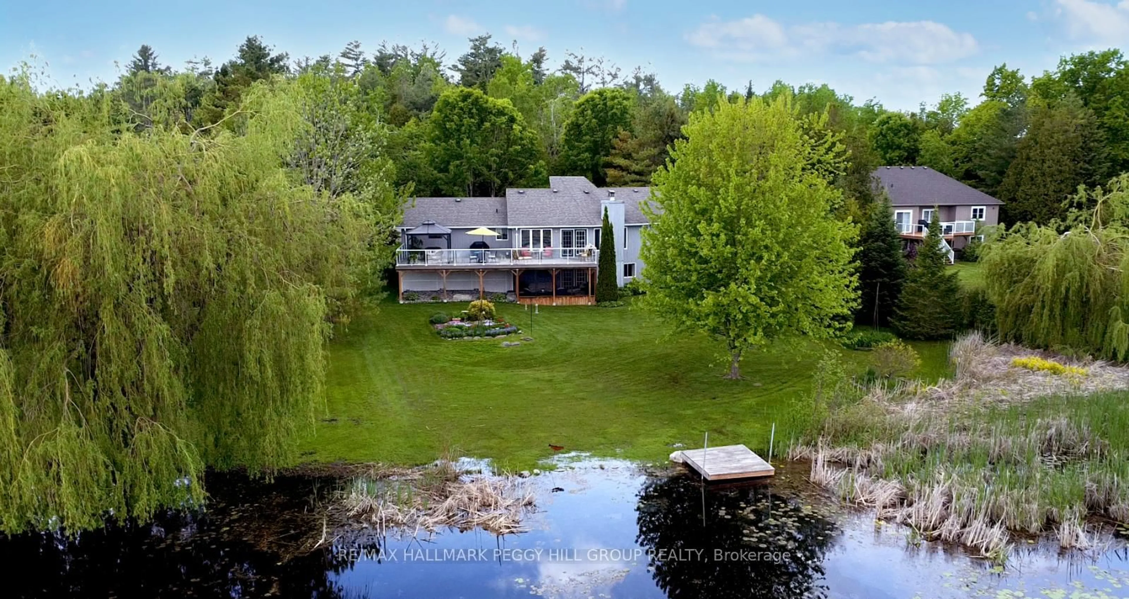 A pic from outside/outdoor area/front of a property/back of a property/a pic from drone, water/lake/river/ocean view for 86 Aino Beach Rd, Kawartha Lakes Ontario K0M 2C0