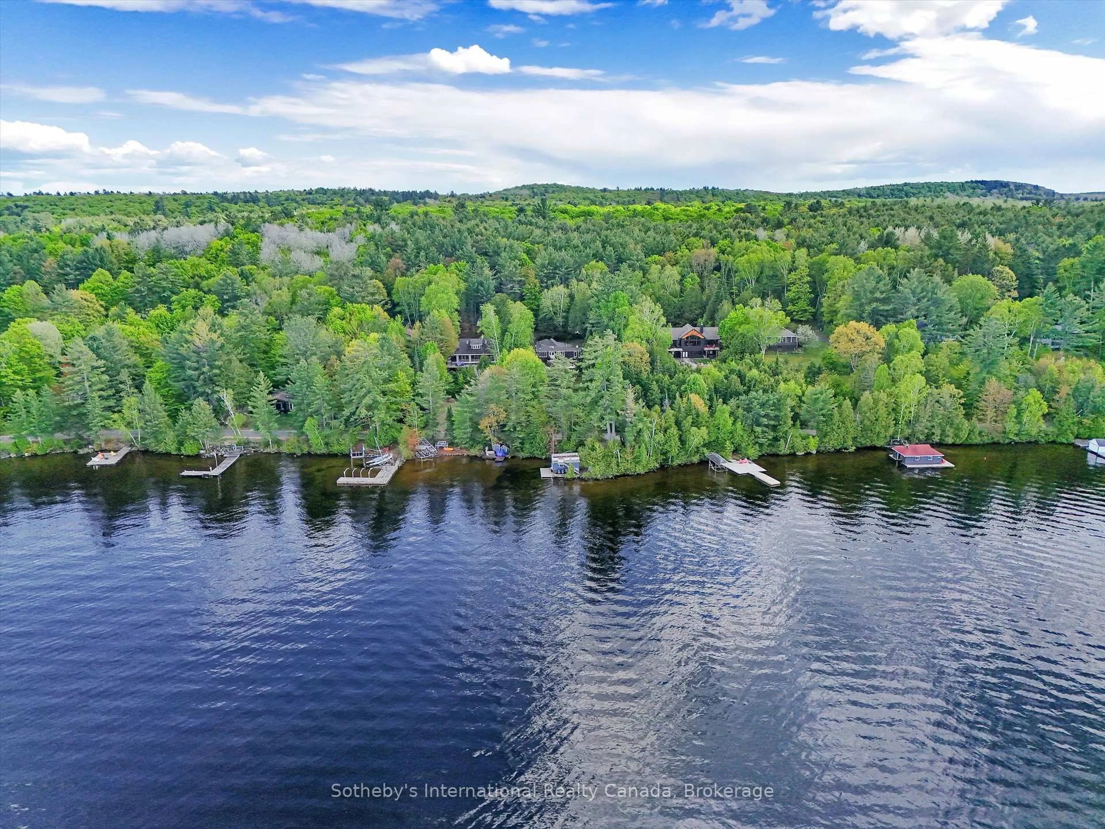 A pic from outside/outdoor area/front of a property/back of a property/a pic from drone, water/lake/river/ocean view for 1093 Glenmount Rd, Lake of Bays Ontario P0B 1A0