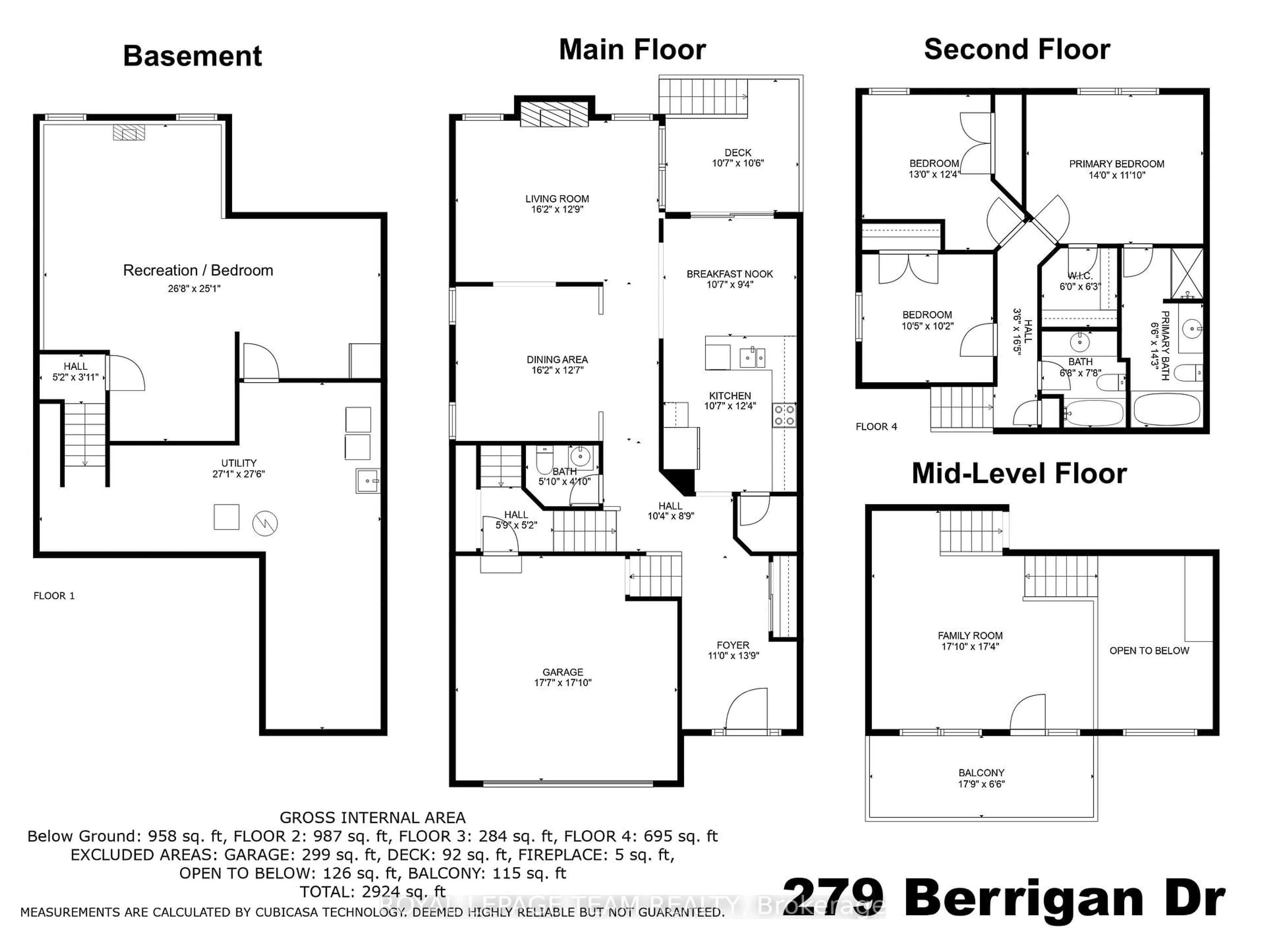 Floor plan for 279 Berrigan Dr, Ottawa Ontario K2J 5C3