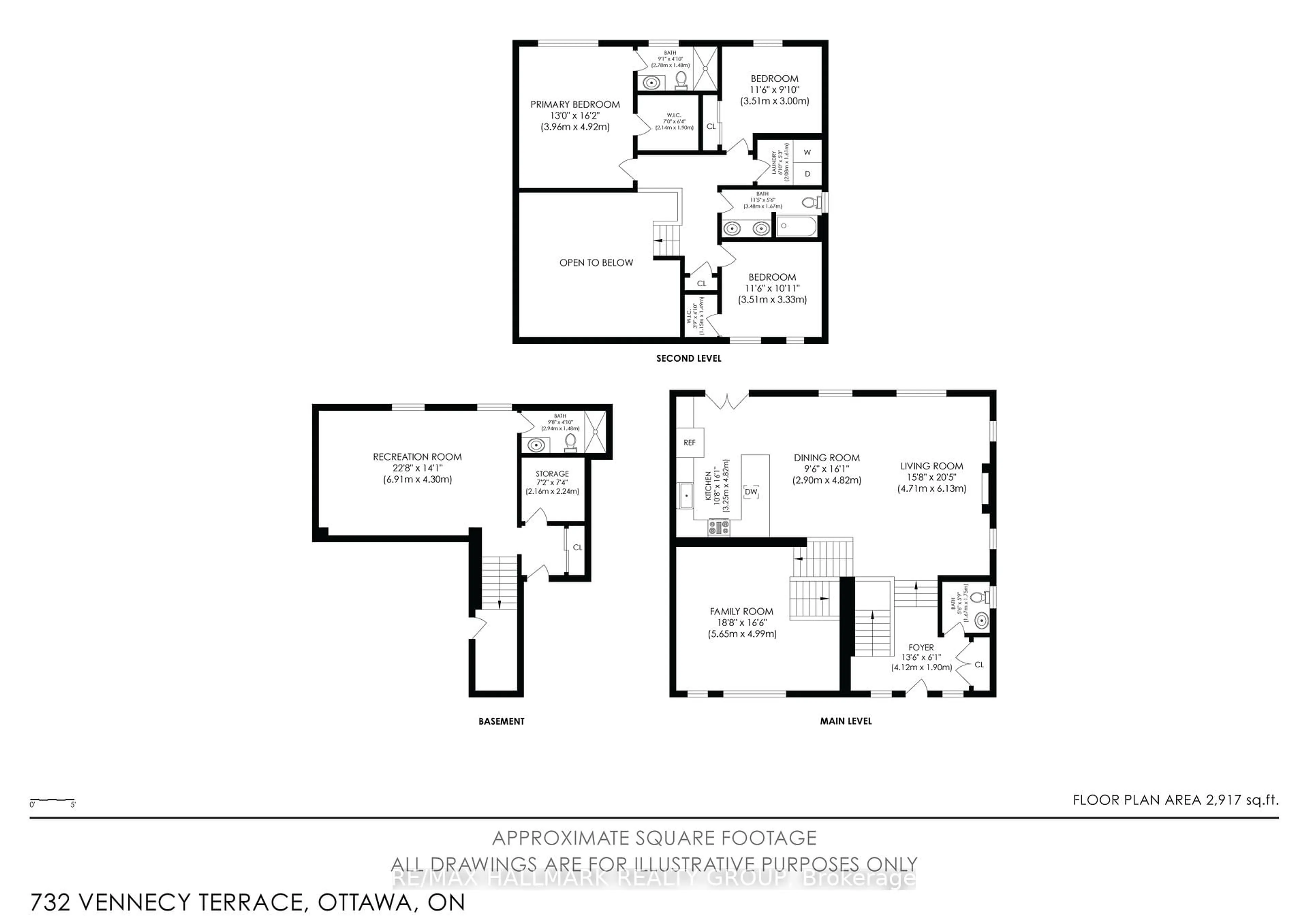 Floor plan for 732 Vennecy Terr, Ottawa Ontario K1W 0N3