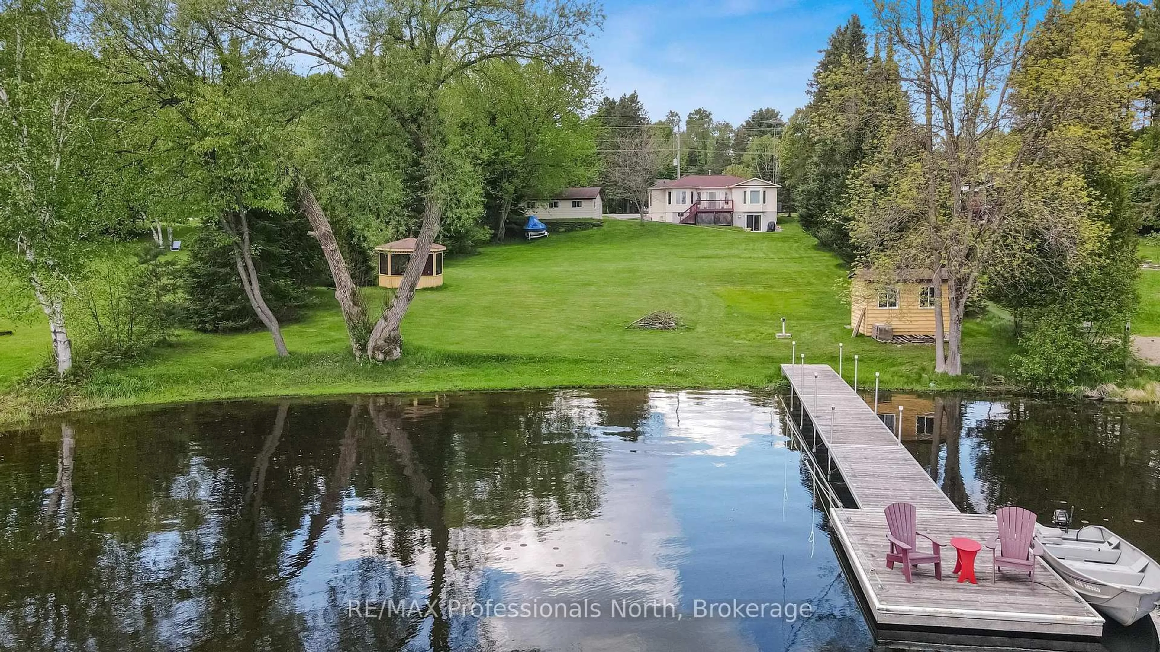 A pic from outside/outdoor area/front of a property/back of a property/a pic from drone, water/lake/river/ocean view for 4696 County Road 21 N/A, Dysart et al Ontario K0M 1S0