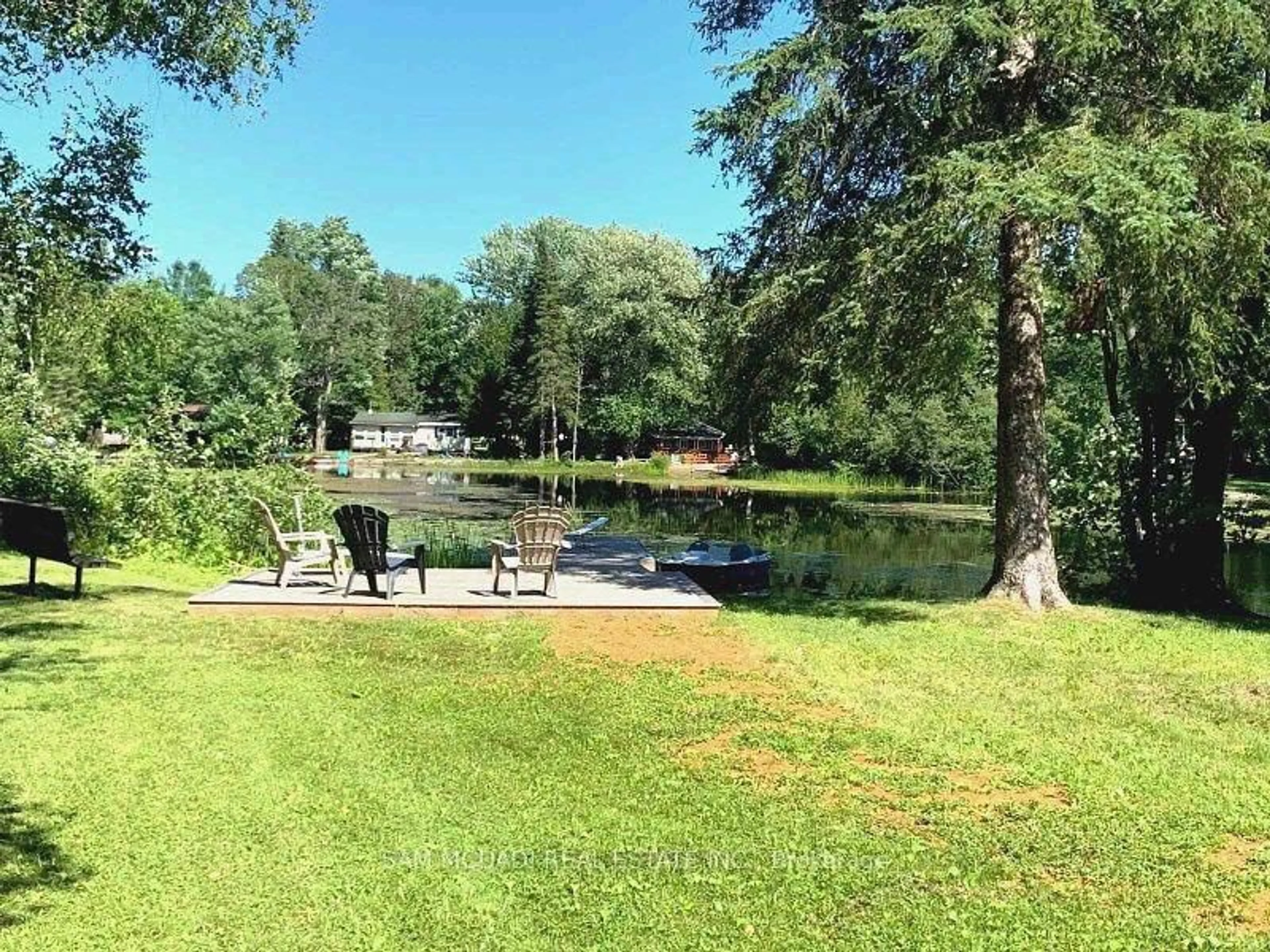 A pic from outside/outdoor area/front of a property/back of a property/a pic from drone, water/lake/river/ocean view for 44 Bass Lake Rd, Trent Lakes Ontario K0M 1A0