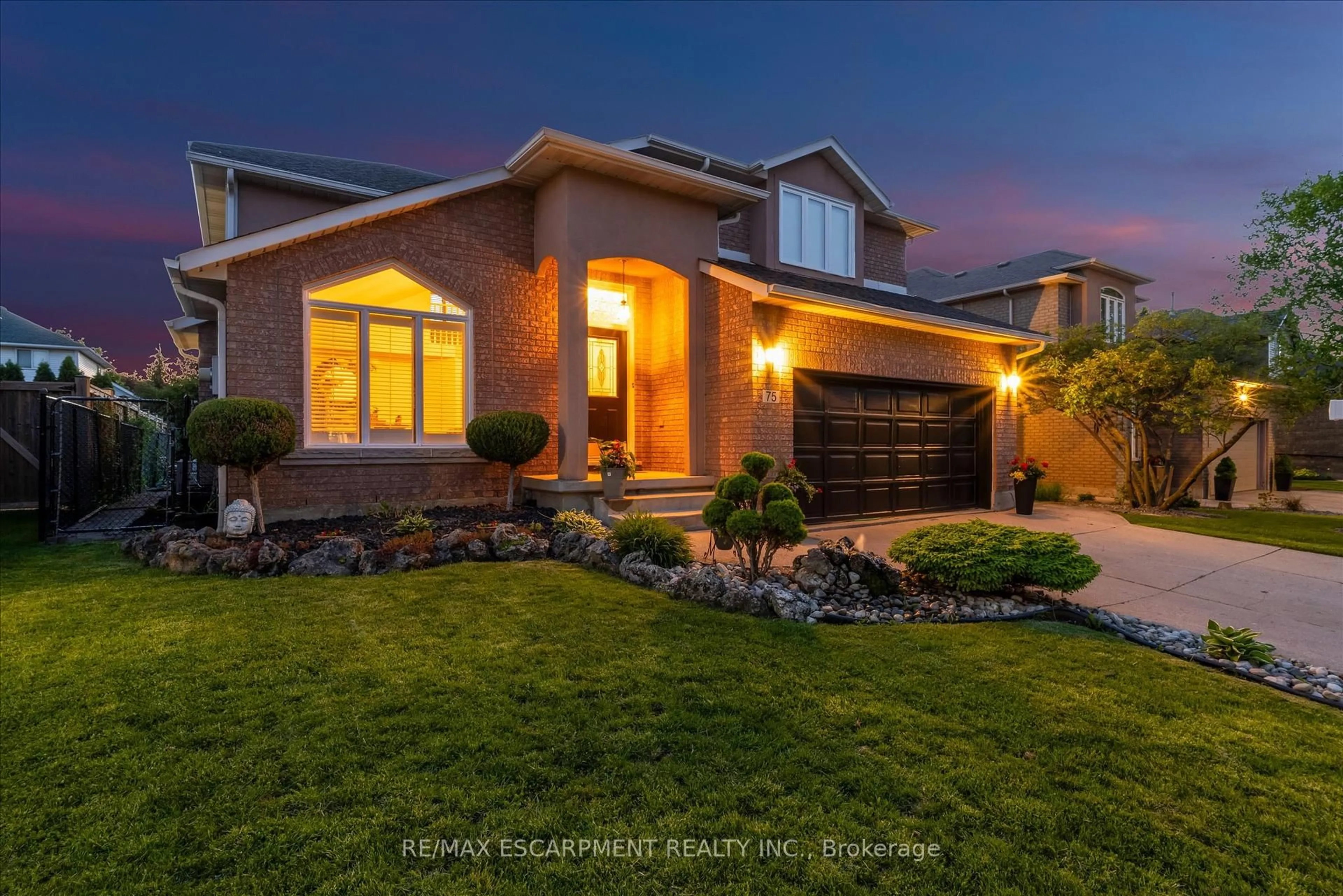 Home with brick exterior material, street for 75 Gatestone Dr, Hamilton Ontario L8J 2T9