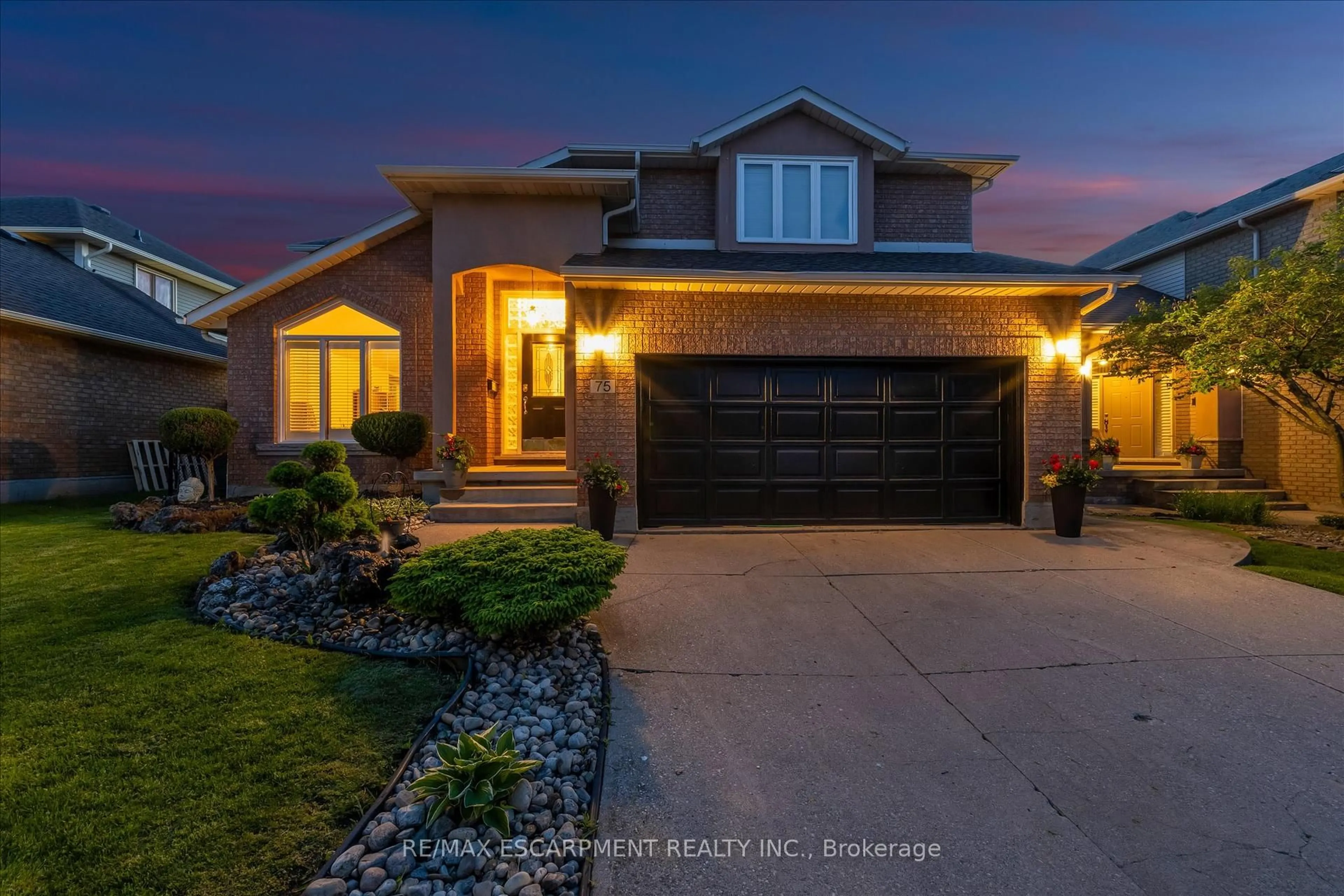 Home with brick exterior material, street for 75 Gatestone Dr, Hamilton Ontario L8J 2T9