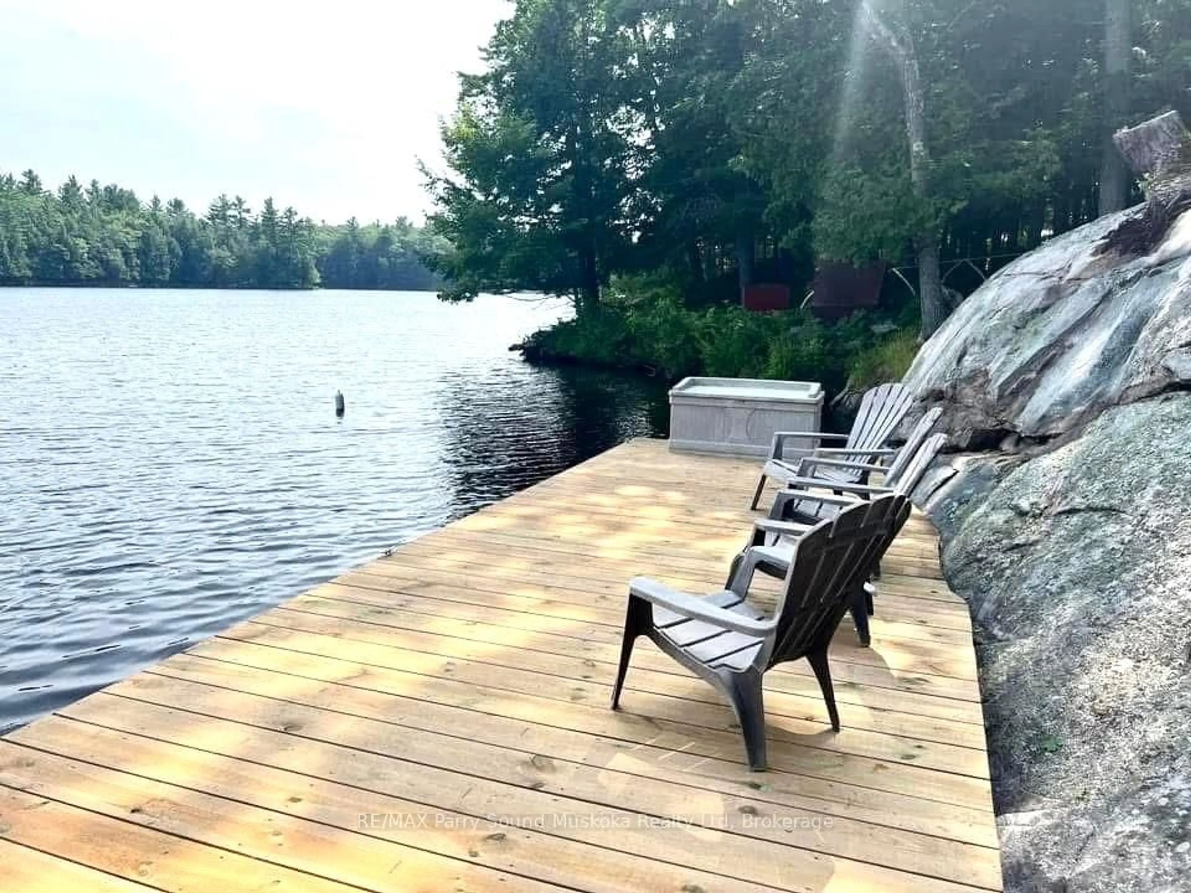 Patio, water/lake/river/ocean view for 203 Healey Lake Water N/A, The Archipelago Ontario P0C 1H0
