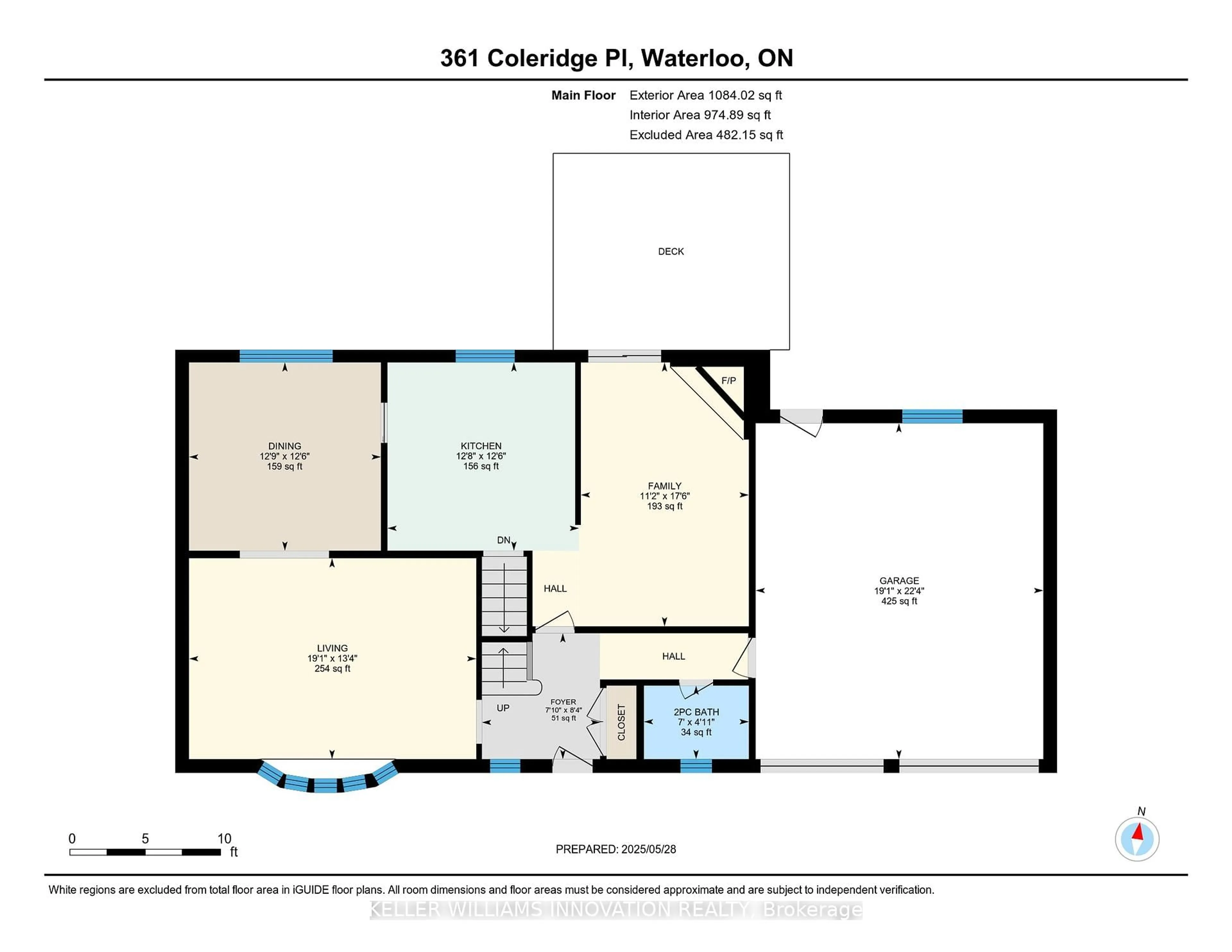 Floor plan for 361 Coleridge Pl, Waterloo Ontario N2L 2V7
