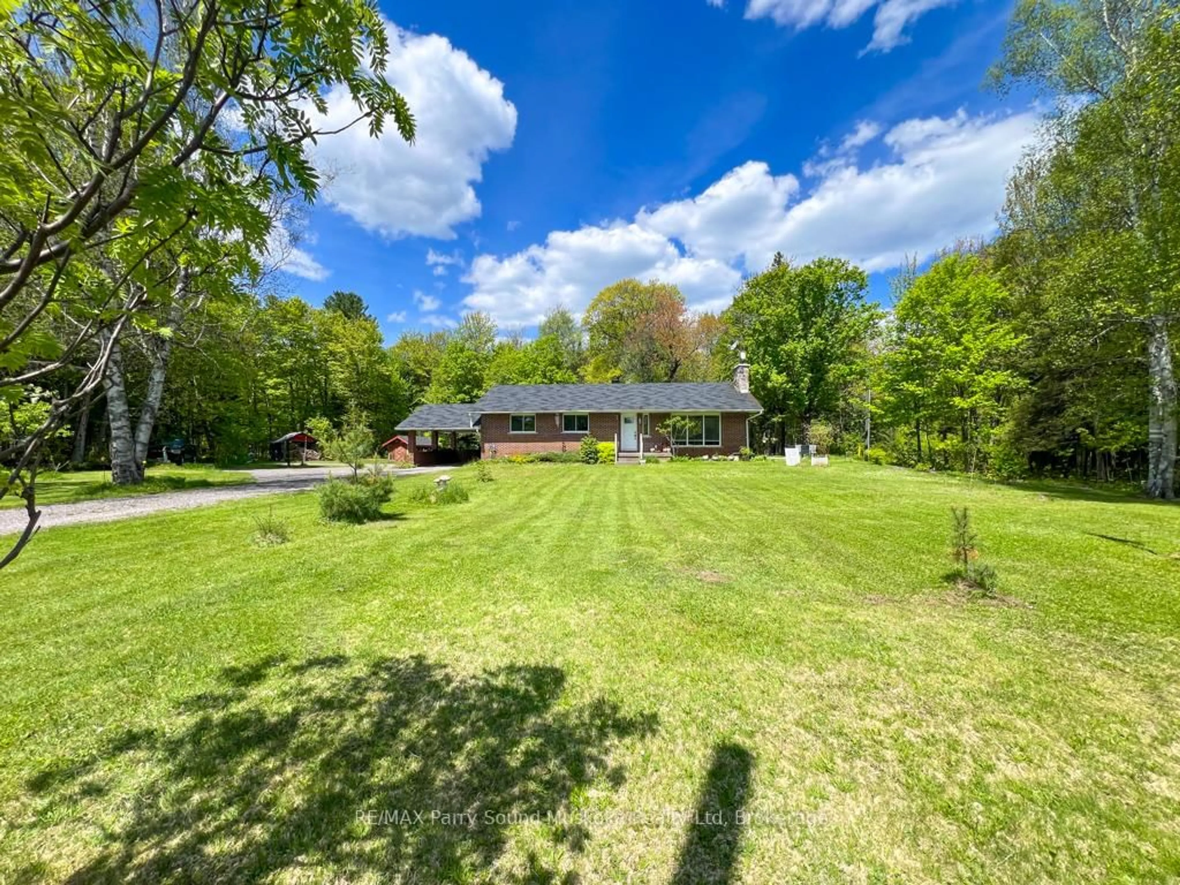 A pic from outside/outdoor area/front of a property/back of a property/a pic from drone, water/lake/river/ocean view for 4838 124 Highway, Magnetawan Ontario P0A 1P0