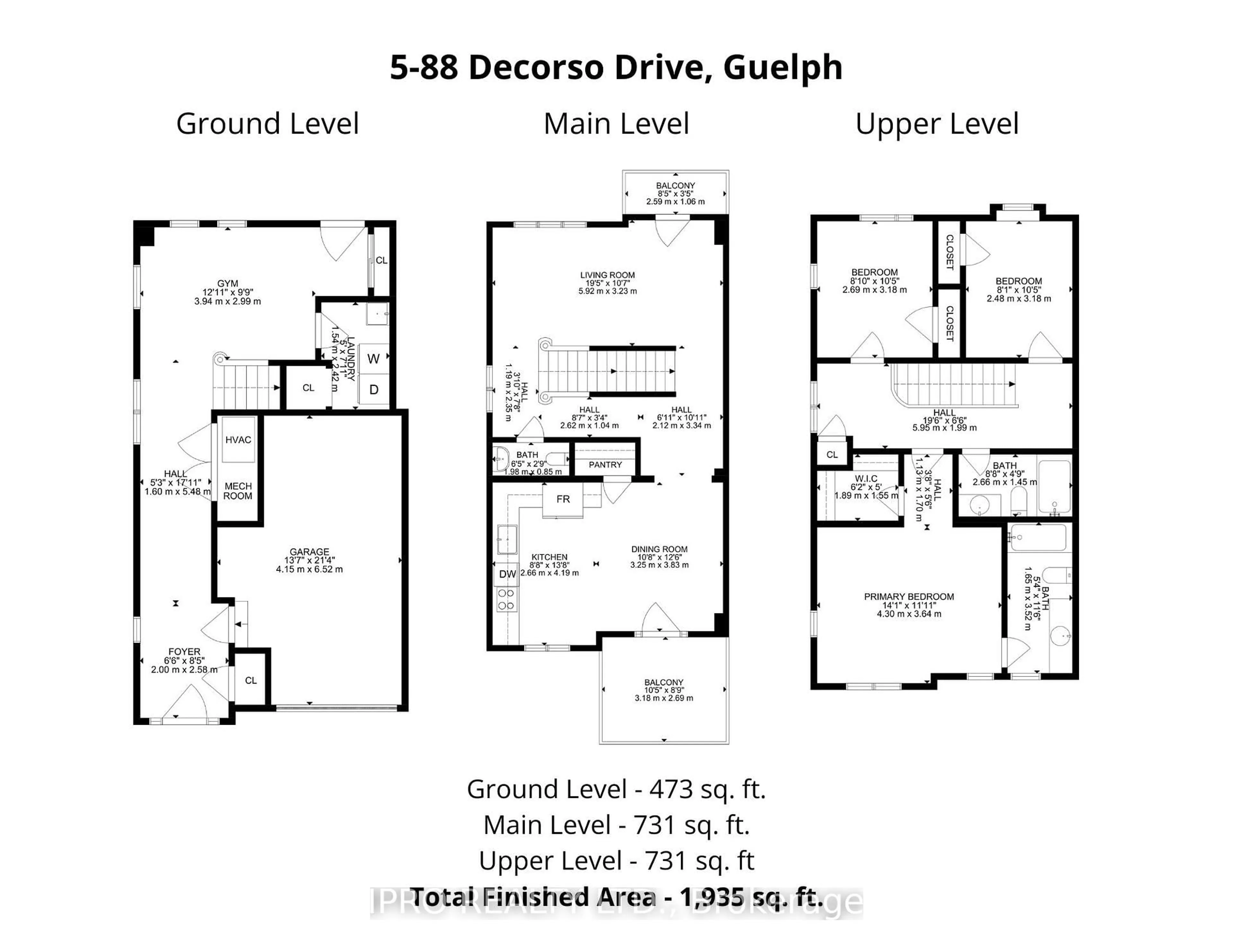 Floor plan for 88 Decorso Dr #5, Guelph Ontario N1L 0A1