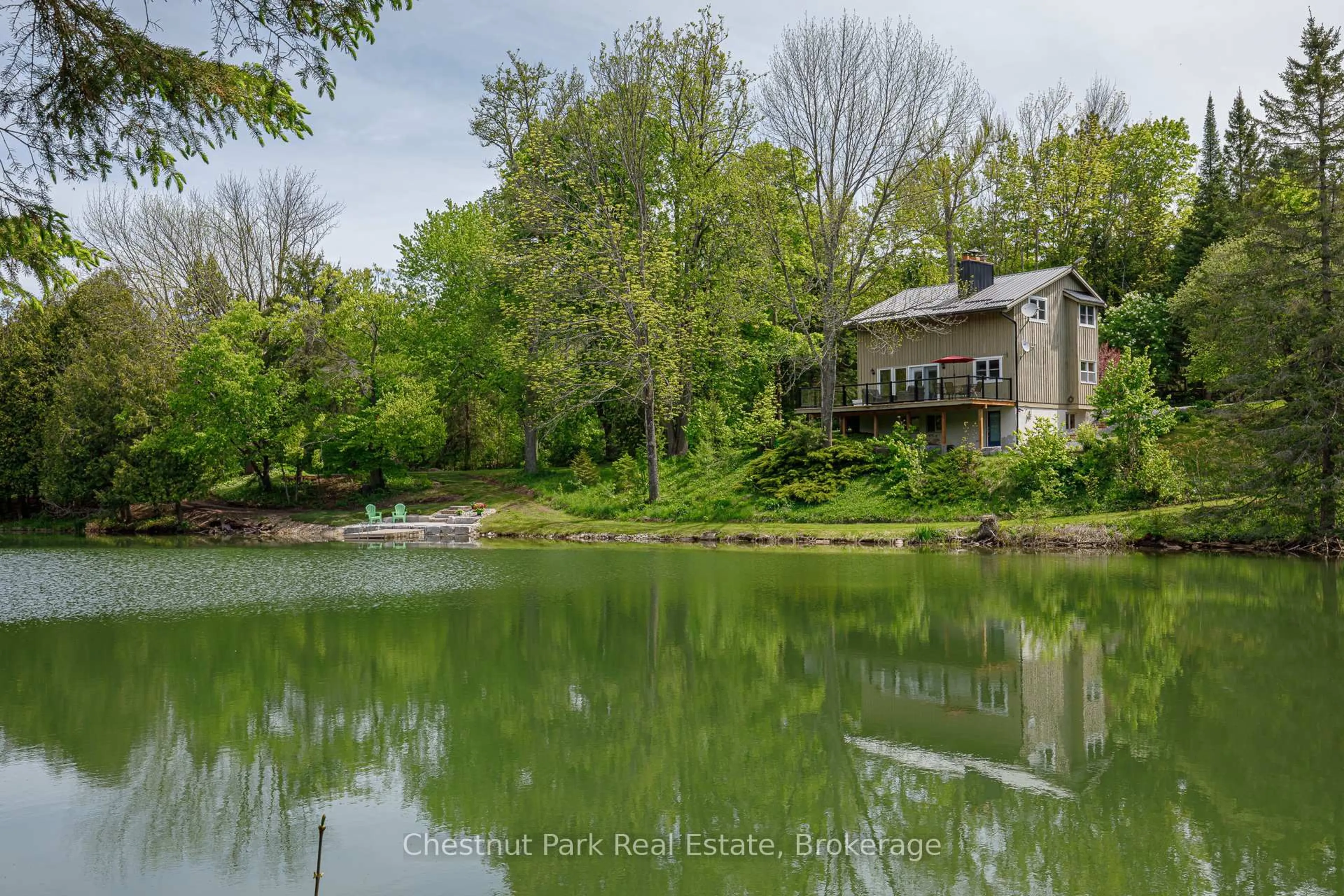 A pic from outside/outdoor area/front of a property/back of a property/a pic from drone, water/lake/river/ocean view for 174386 Lower Valley Rd, Grey Highlands Ontario N0C 1H0