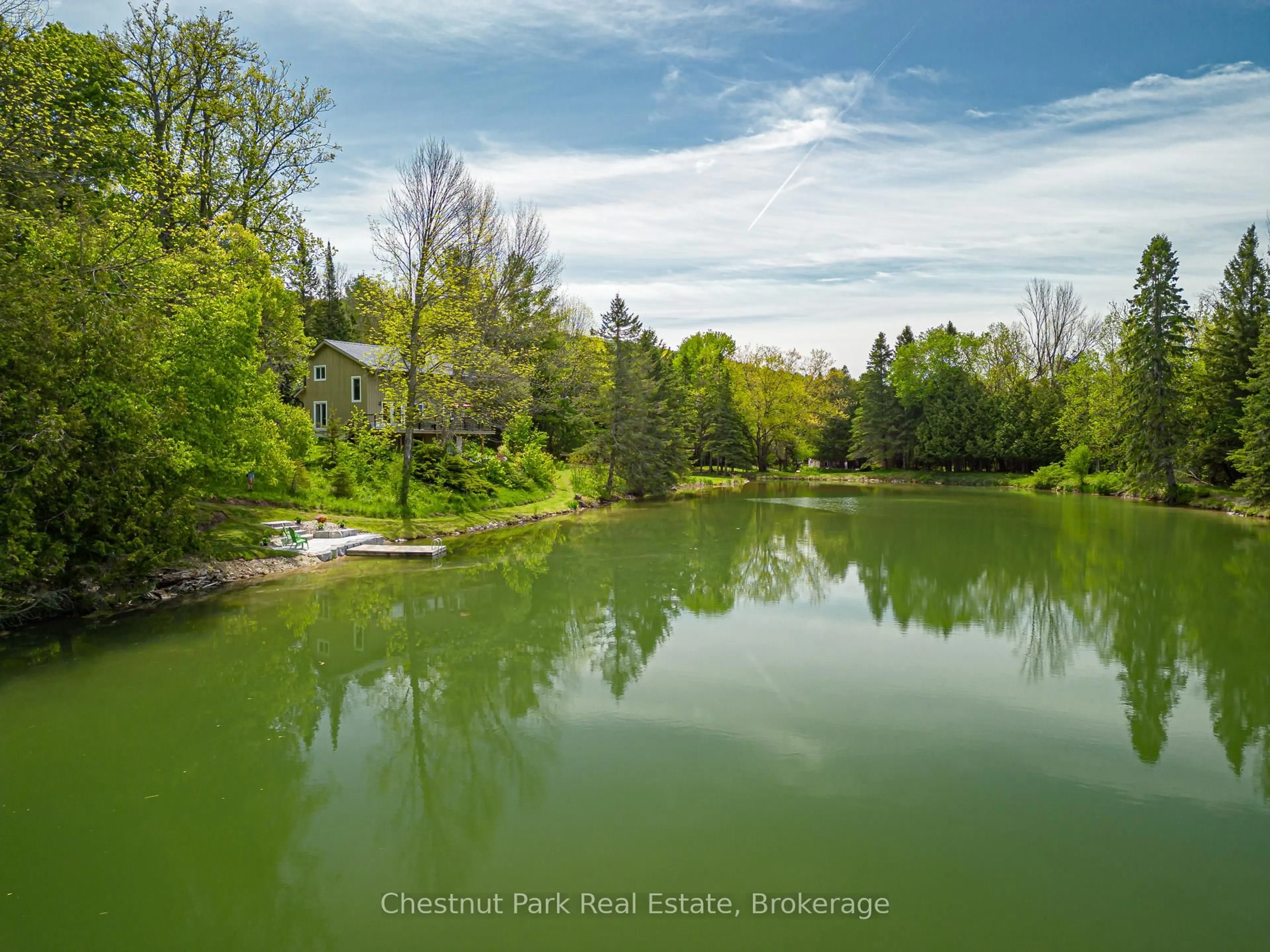 A pic from outside/outdoor area/front of a property/back of a property/a pic from drone, water/lake/river/ocean view for 174386 Lower Valley Rd, Grey Highlands Ontario N0C 1H0