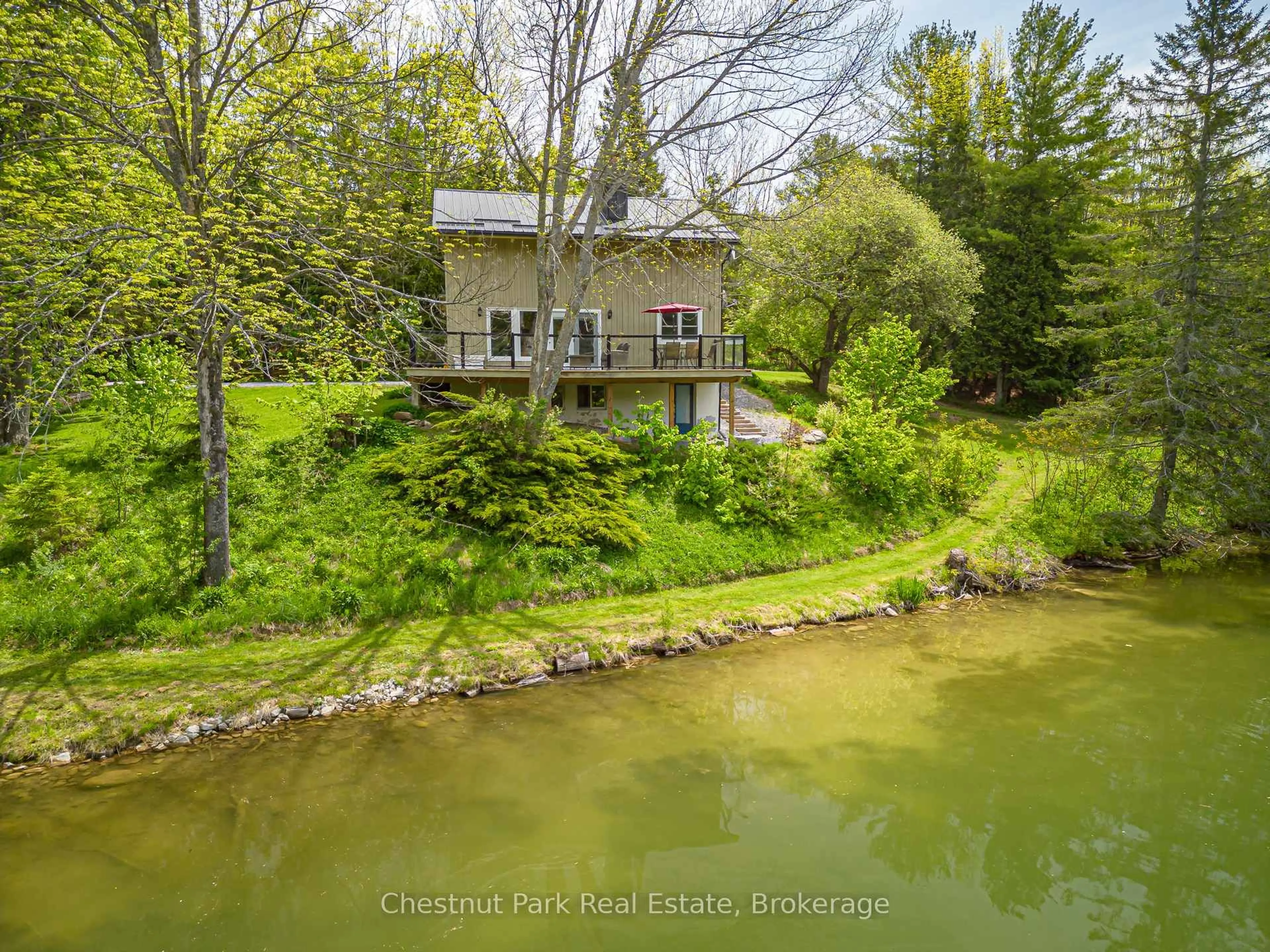 A pic from outside/outdoor area/front of a property/back of a property/a pic from drone, water/lake/river/ocean view for 174386 Lower Valley Rd, Grey Highlands Ontario N0C 1H0