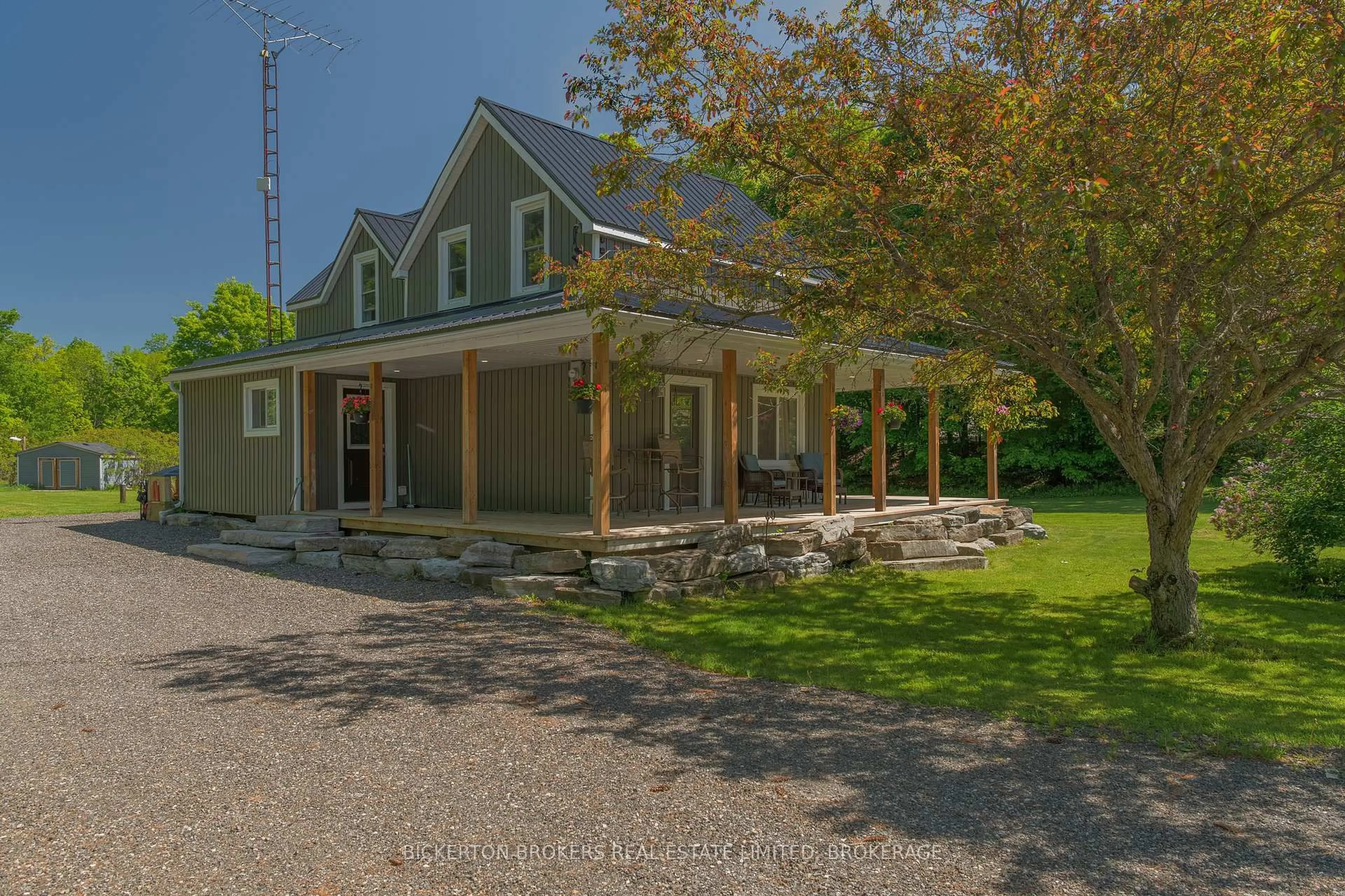 A pic from outside/outdoor area/front of a property/back of a property/a pic from drone, street for 982 Burnt Hills Rd, Seeley's Bay Ontario K0H 2N0