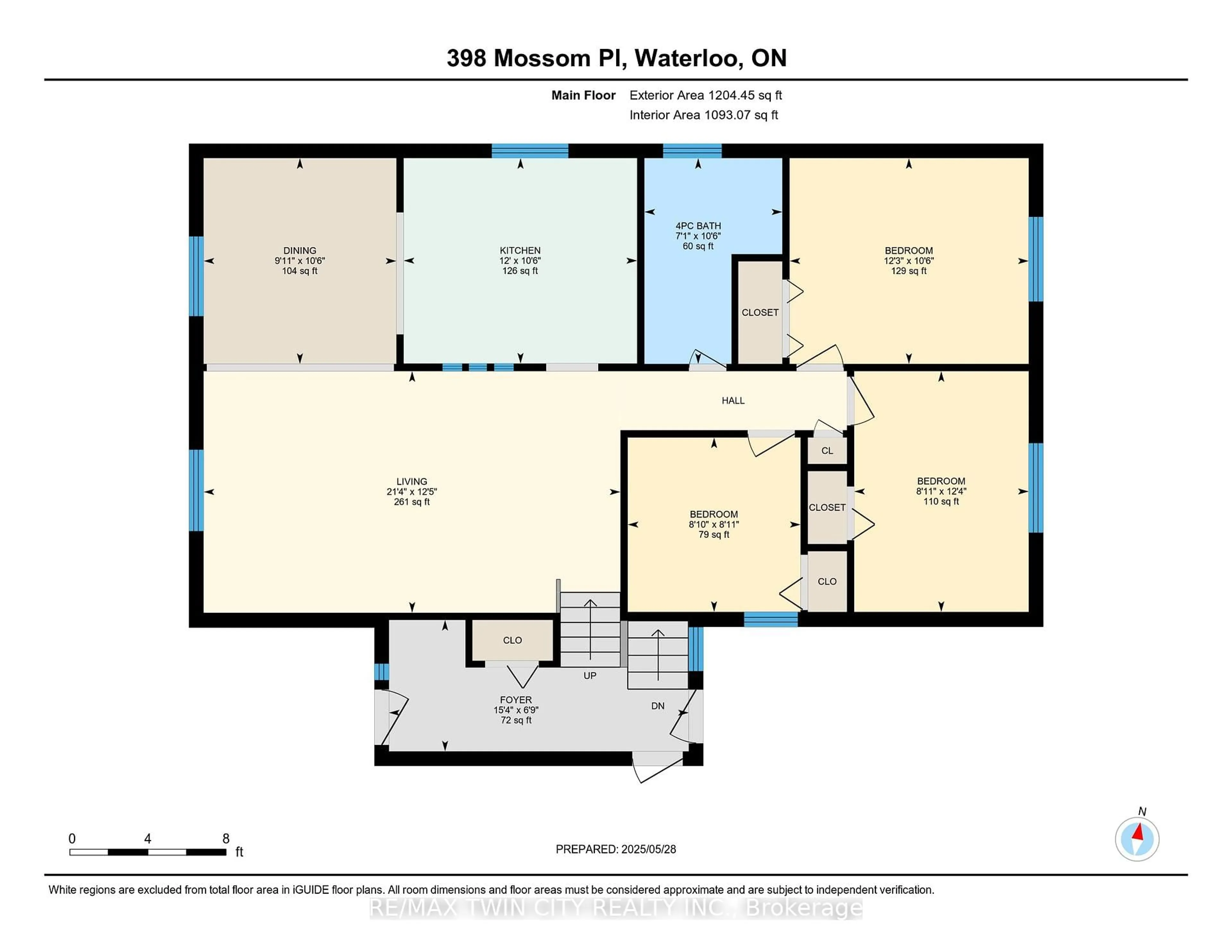 Floor plan for 398 Mossom Pl, Waterloo Ontario N2K 2G8