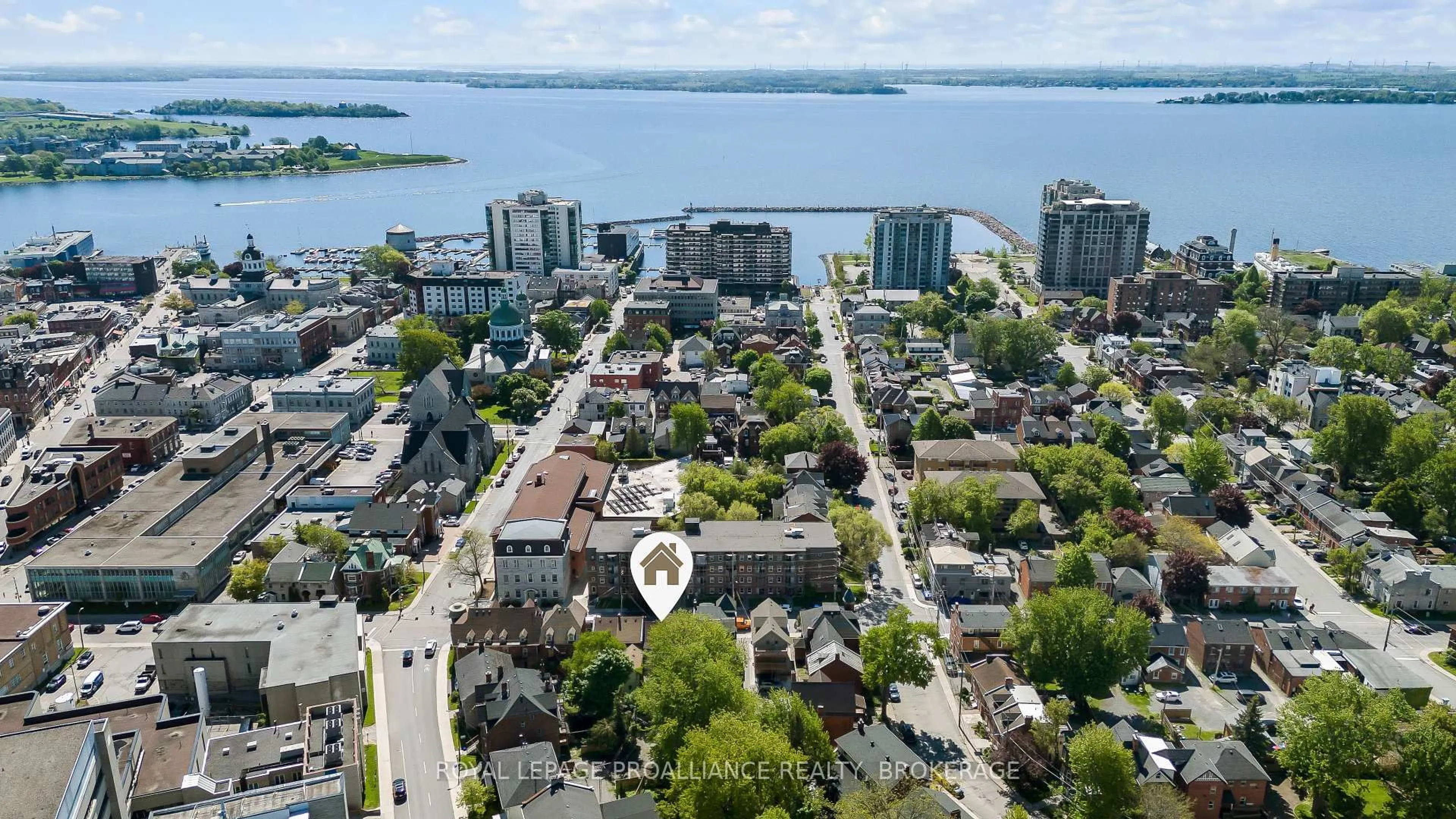 A pic from outside/outdoor area/front of a property/back of a property/a pic from drone, water/lake/river/ocean view for 198 Bagot St, Kingston Ontario K7L 3G1