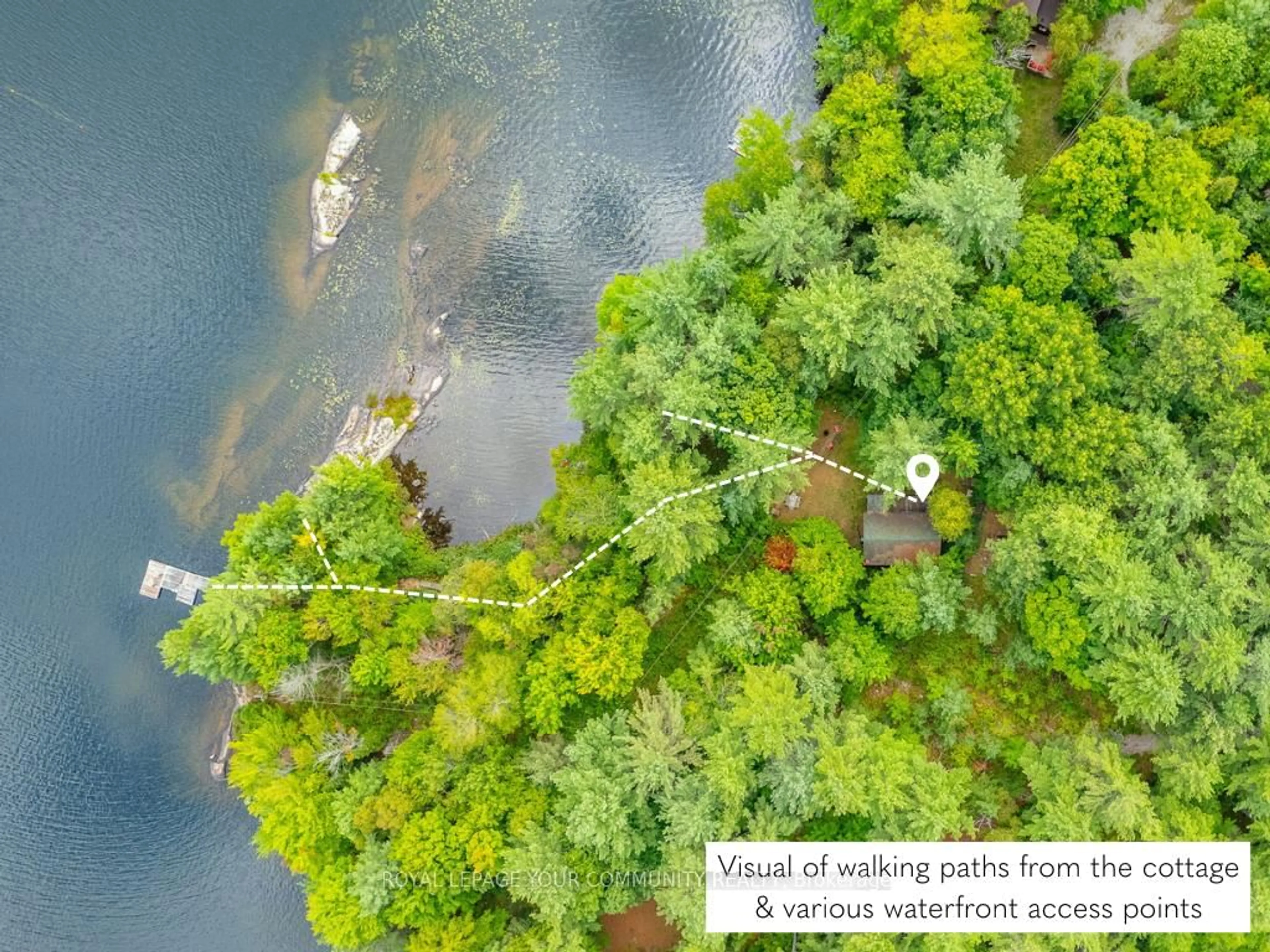 A pic from outside/outdoor area/front of a property/back of a property/a pic from drone, water/lake/river/ocean view for 1031 Obelisk Tr, Minden Hills Ontario K0M 2A0