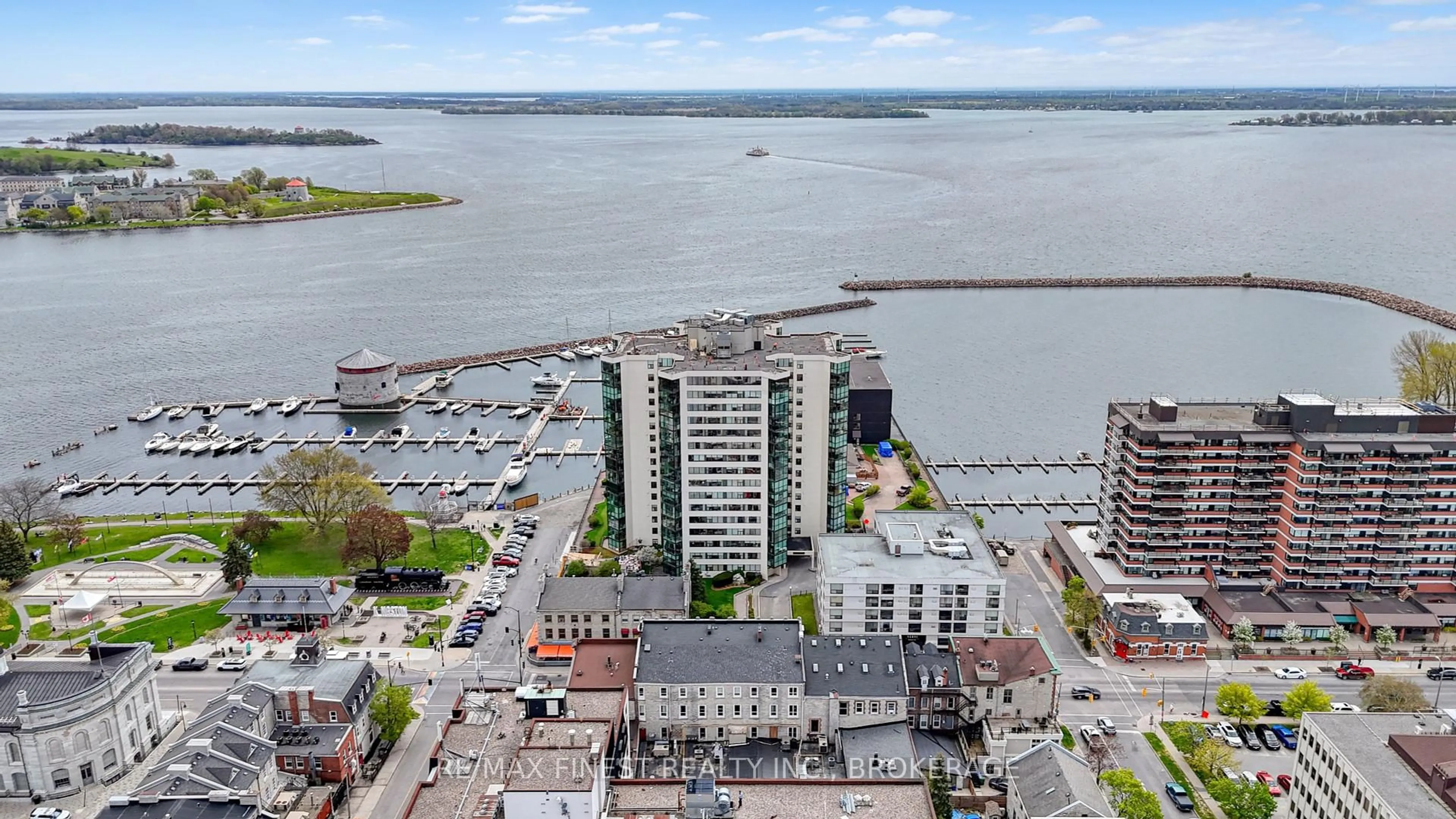 A pic from outside/outdoor area/front of a property/back of a property/a pic from drone, water/lake/river/ocean view for 185 Ontario St #308, Kingston Ontario K7L 2Y7