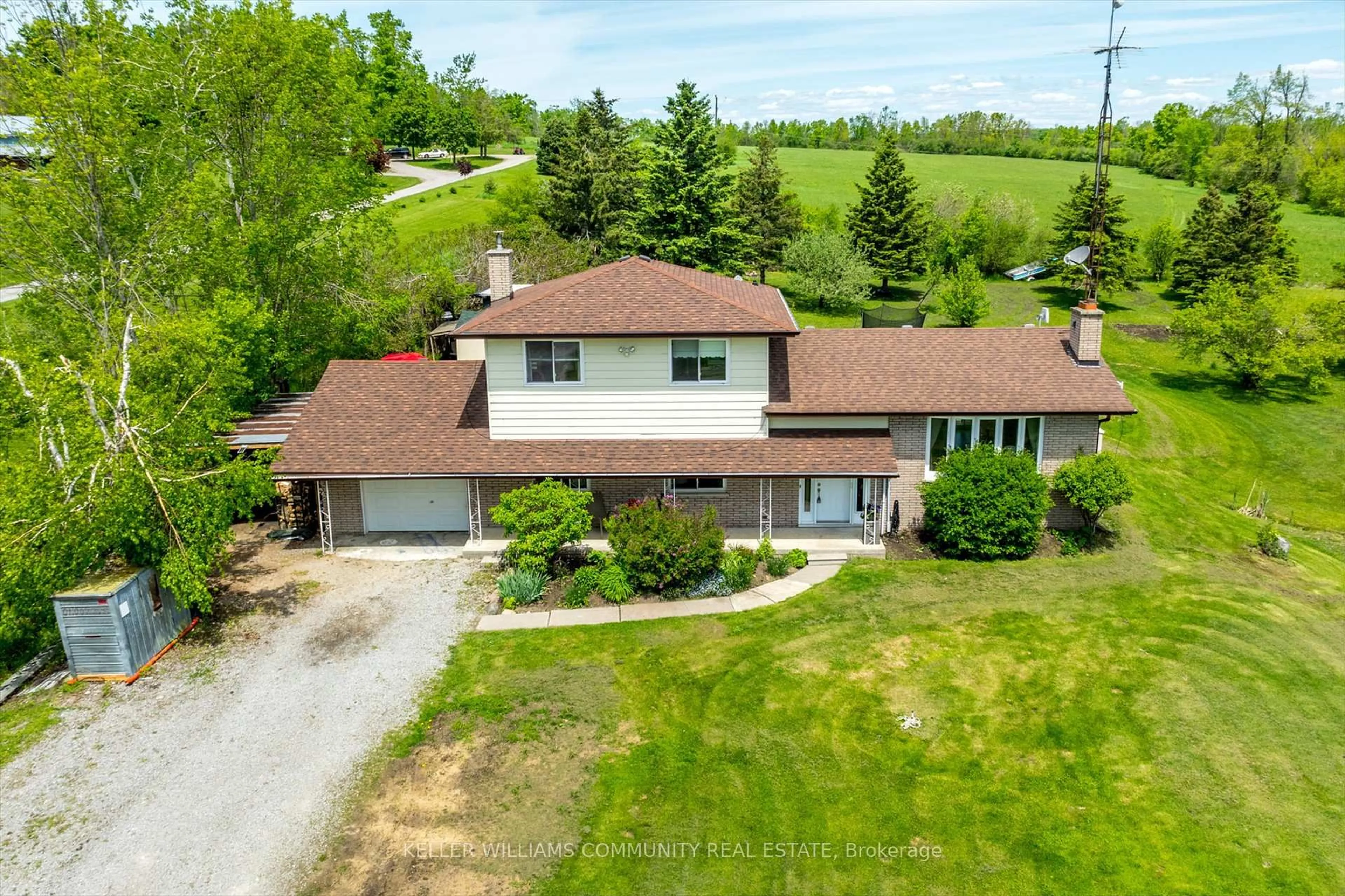 A pic from outside/outdoor area/front of a property/back of a property/a pic from drone, unknown for 1634 Hayes Line, R.R. #2 N/A, Kawartha Lakes Ontario L0A 1C0