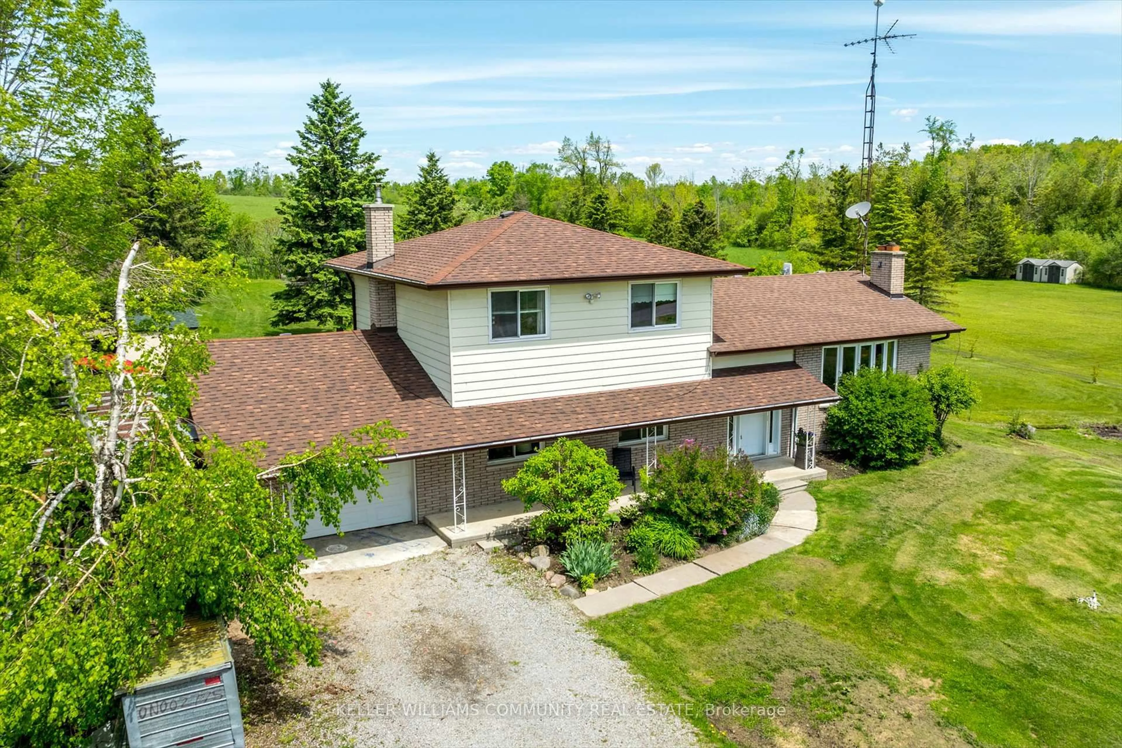 A pic from outside/outdoor area/front of a property/back of a property/a pic from drone, unknown for 1634 Hayes Line, R.R. #2, Kawartha Lakes Ontario L0A 1C0