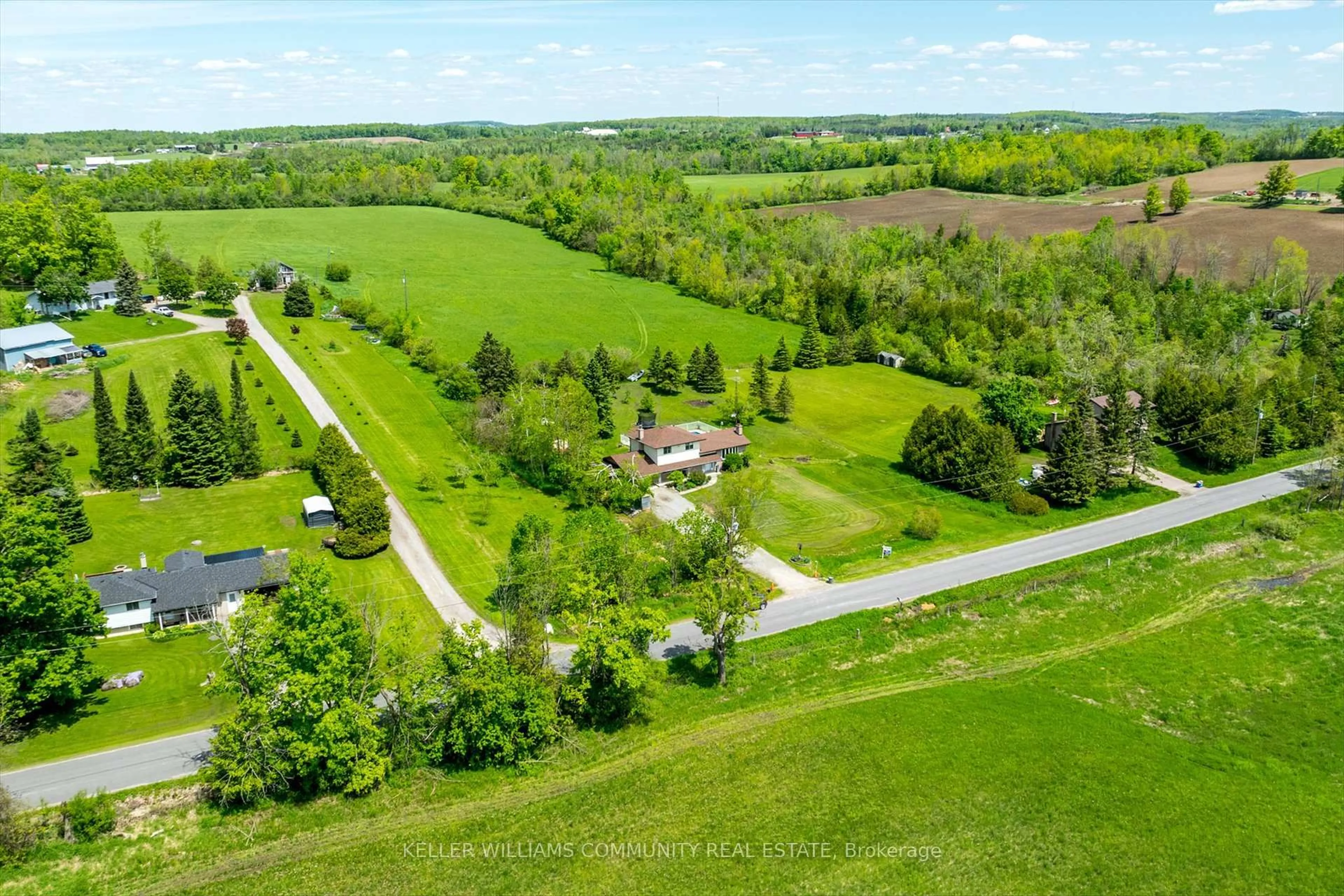 A pic from outside/outdoor area/front of a property/back of a property/a pic from drone, unknown for 1634 Hayes Line, R.R. #2, Kawartha Lakes Ontario L0A 1C0