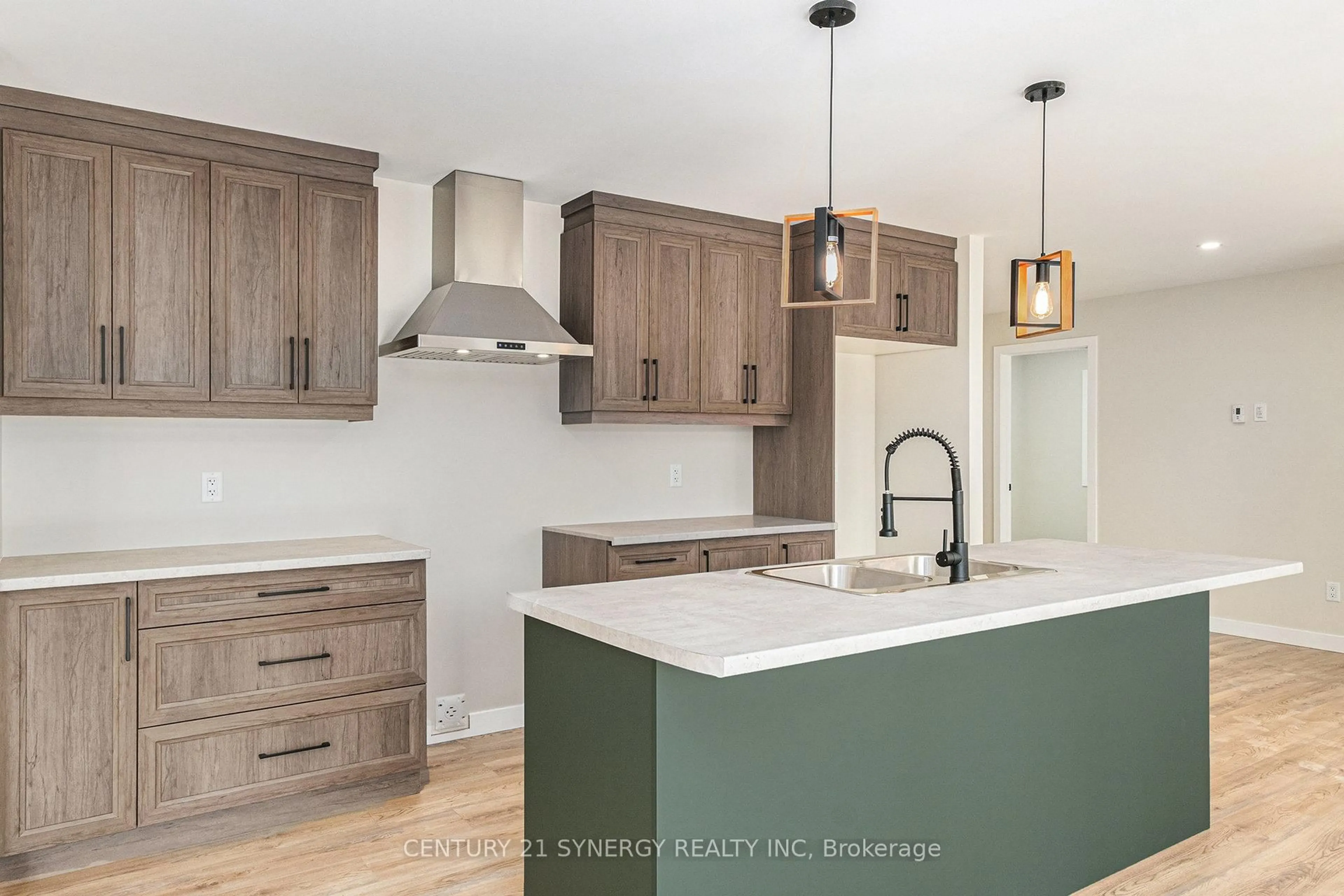 Open concept kitchen, wood/laminate floor for 16998 Chevrier St, North Stormont Ontario K0C 1V0