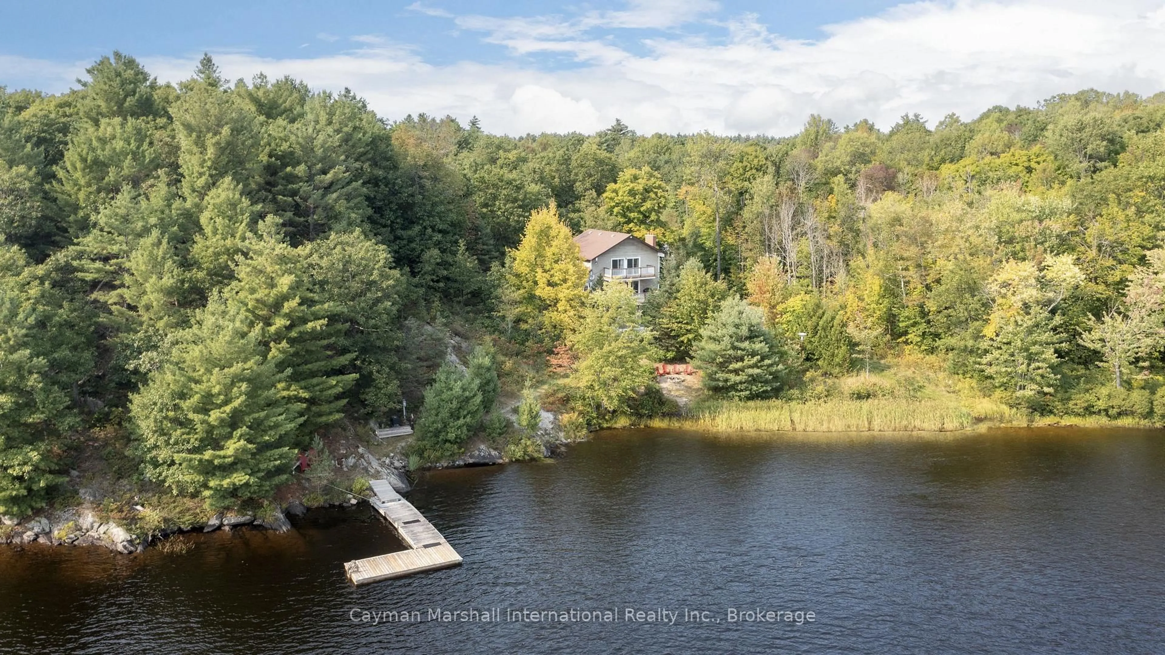 A pic from outside/outdoor area/front of a property/back of a property/a pic from drone, water/lake/river/ocean view for 1325 SAM COOK Rd, Gravenhurst Ontario P1P 1R3