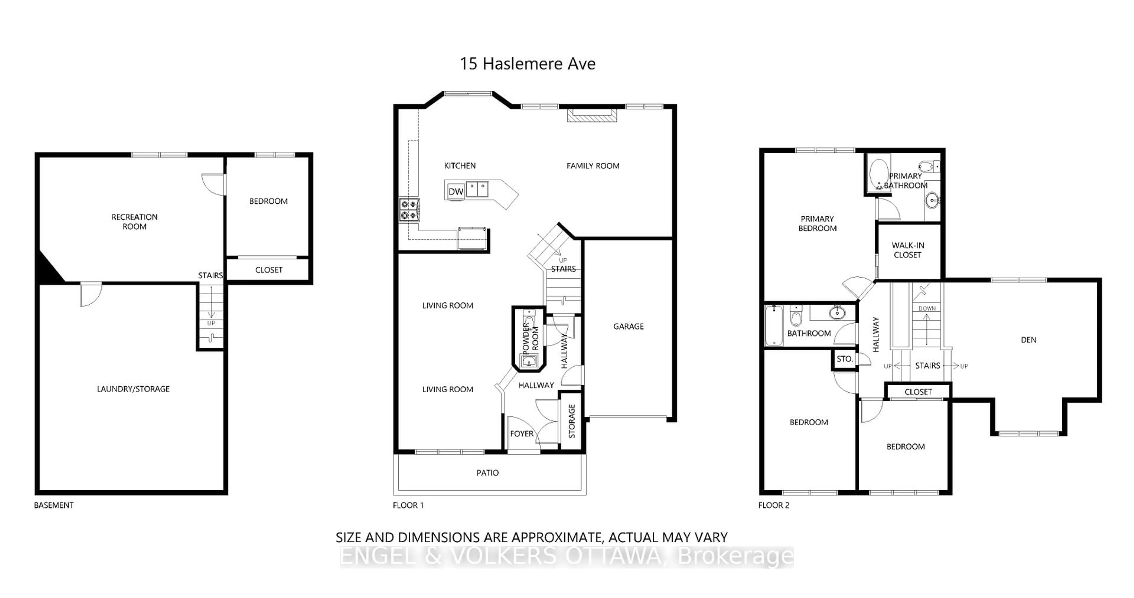 Floor plan for 15 Haslemere Ave, Kanata Ontario K2W 1E3
