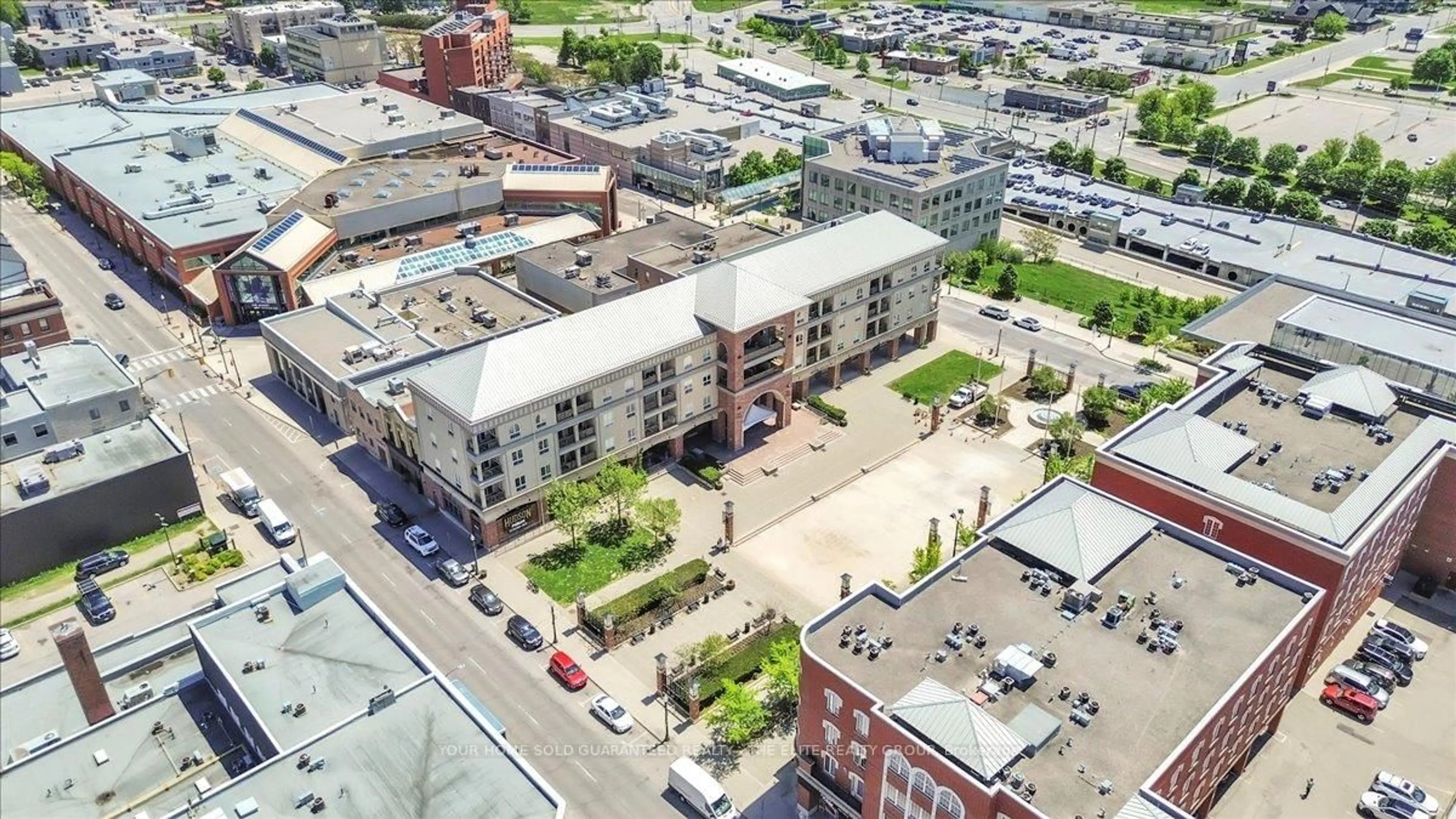 A pic from outside/outdoor area/front of a property/back of a property/a pic from drone, city buildings view from balcony for 150 Colborne St #302, Brantford Ontario N3T 2G6