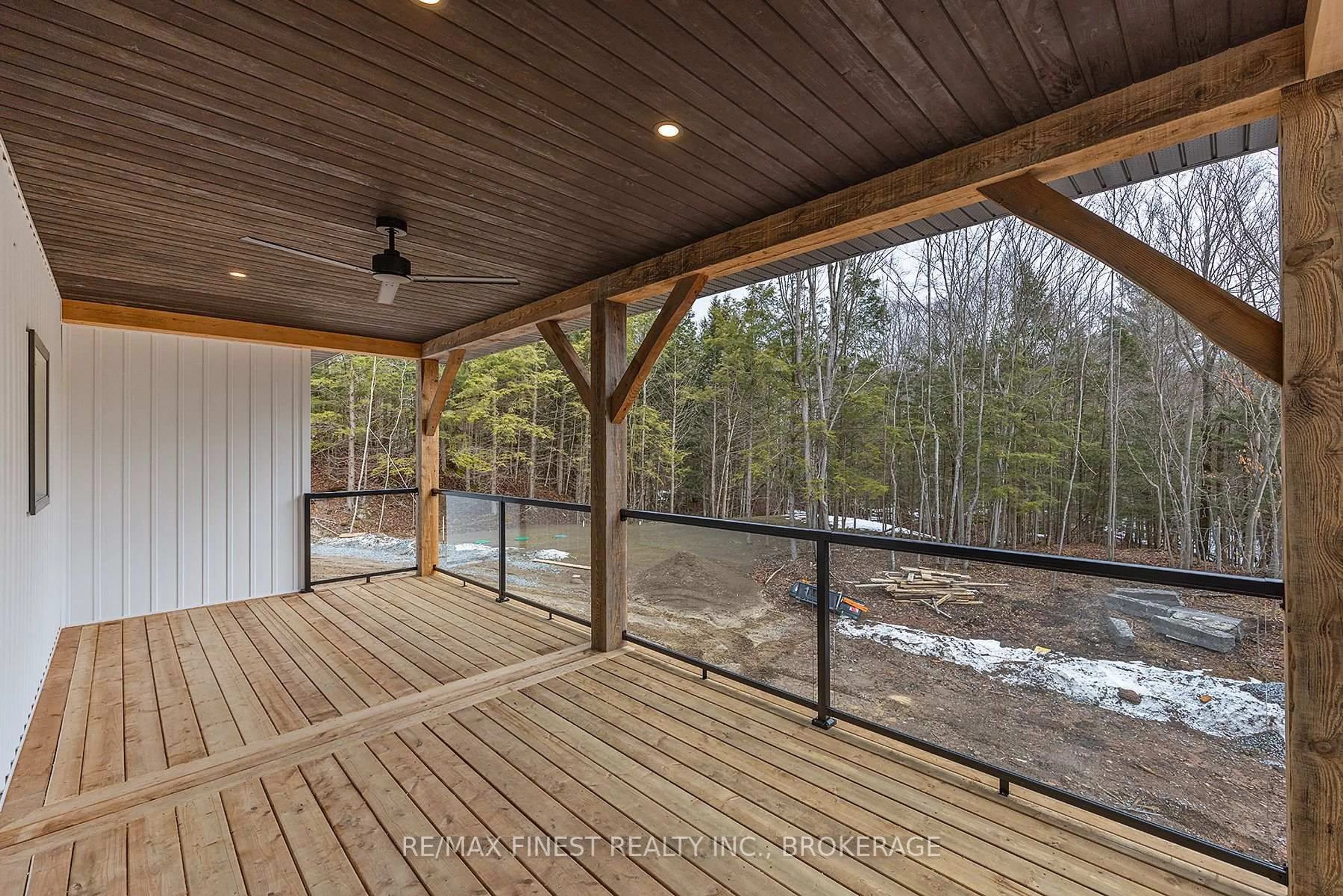 Patio, forest/trees view for 3344 Holleford Rd, Hartington Ontario K0H 1W0