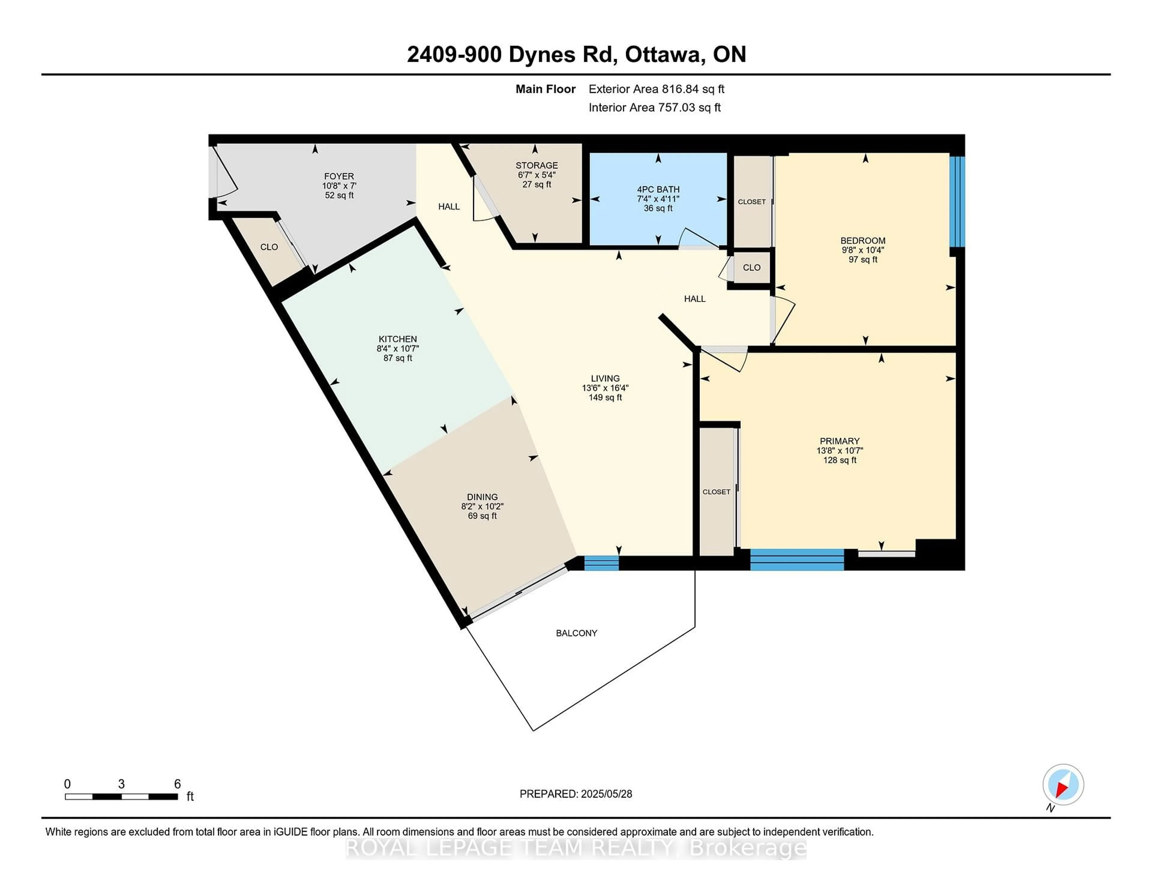 Floor plan for 900 Dynes Rd #2409, Ottawa Ontario K2C 3L6