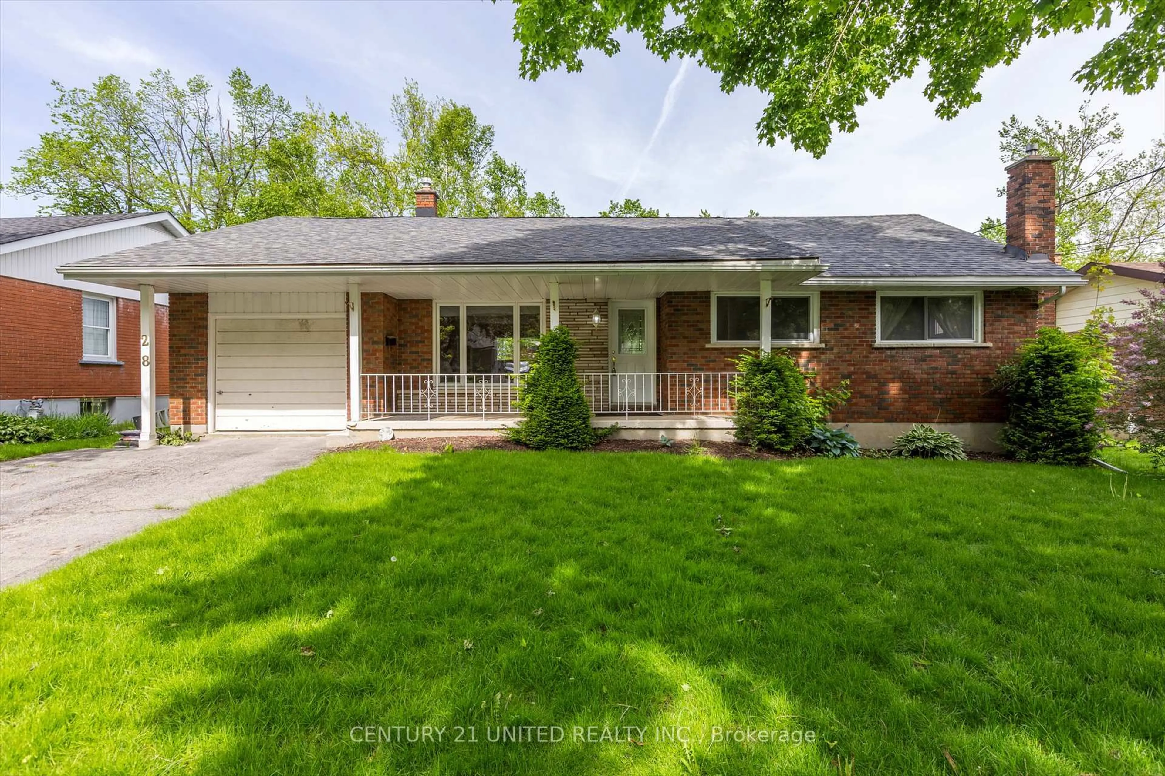 Home with brick exterior material, street for 28 Larchwood Ave, Peterborough West Ontario K9J 1M6
